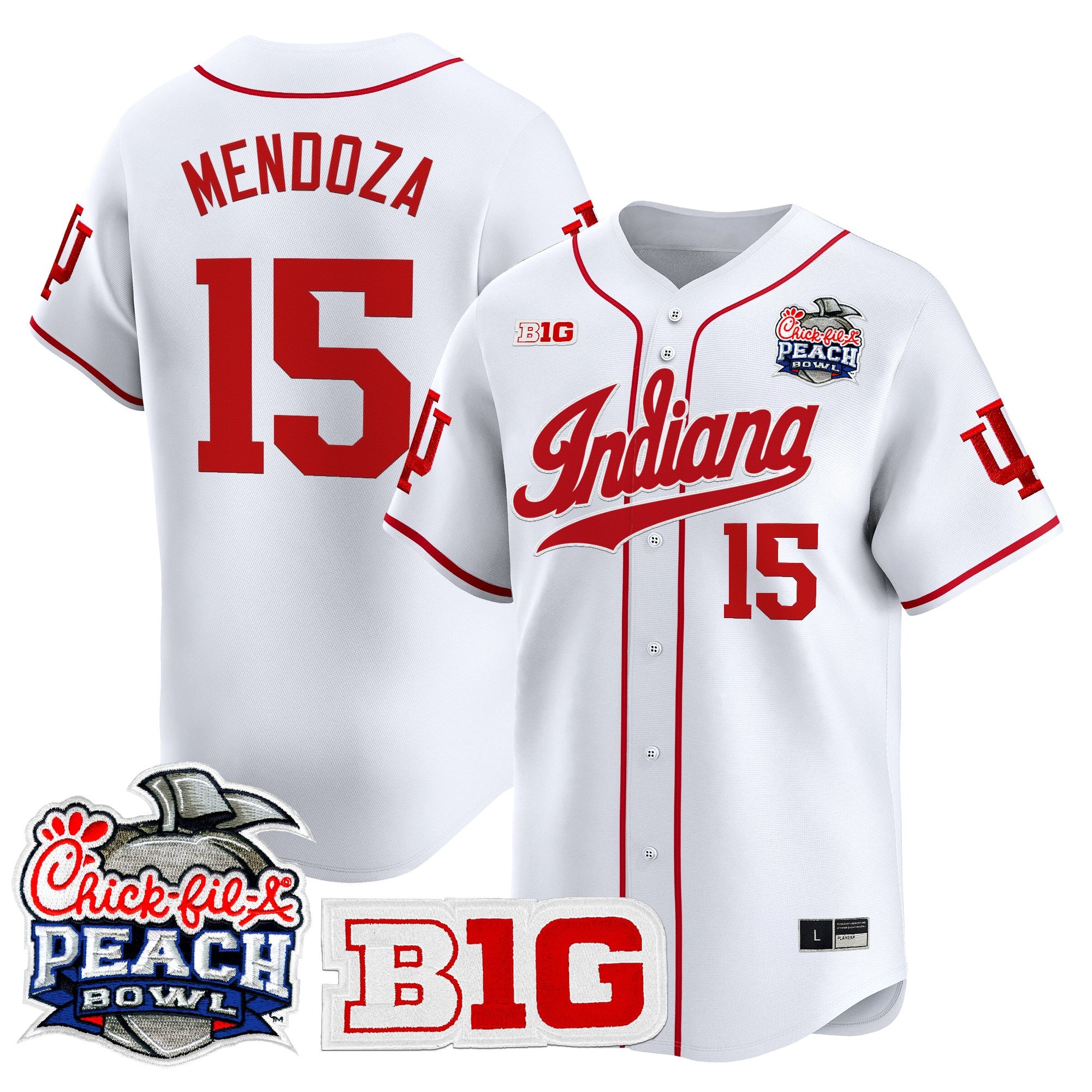 Men's Indiana Hoosiers 2026 Peach Bowl Vapor Baseball Jersey - All Stitched