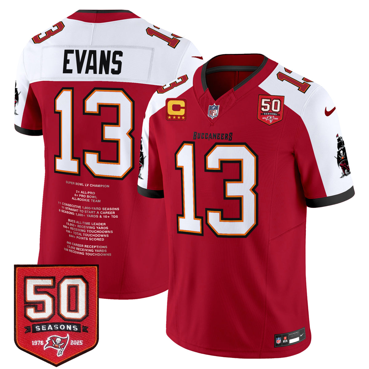 #13 Mike Evans Tampa Bay Buccaneers "Franchise Legend" Vapor Limited Jersey - Stitched