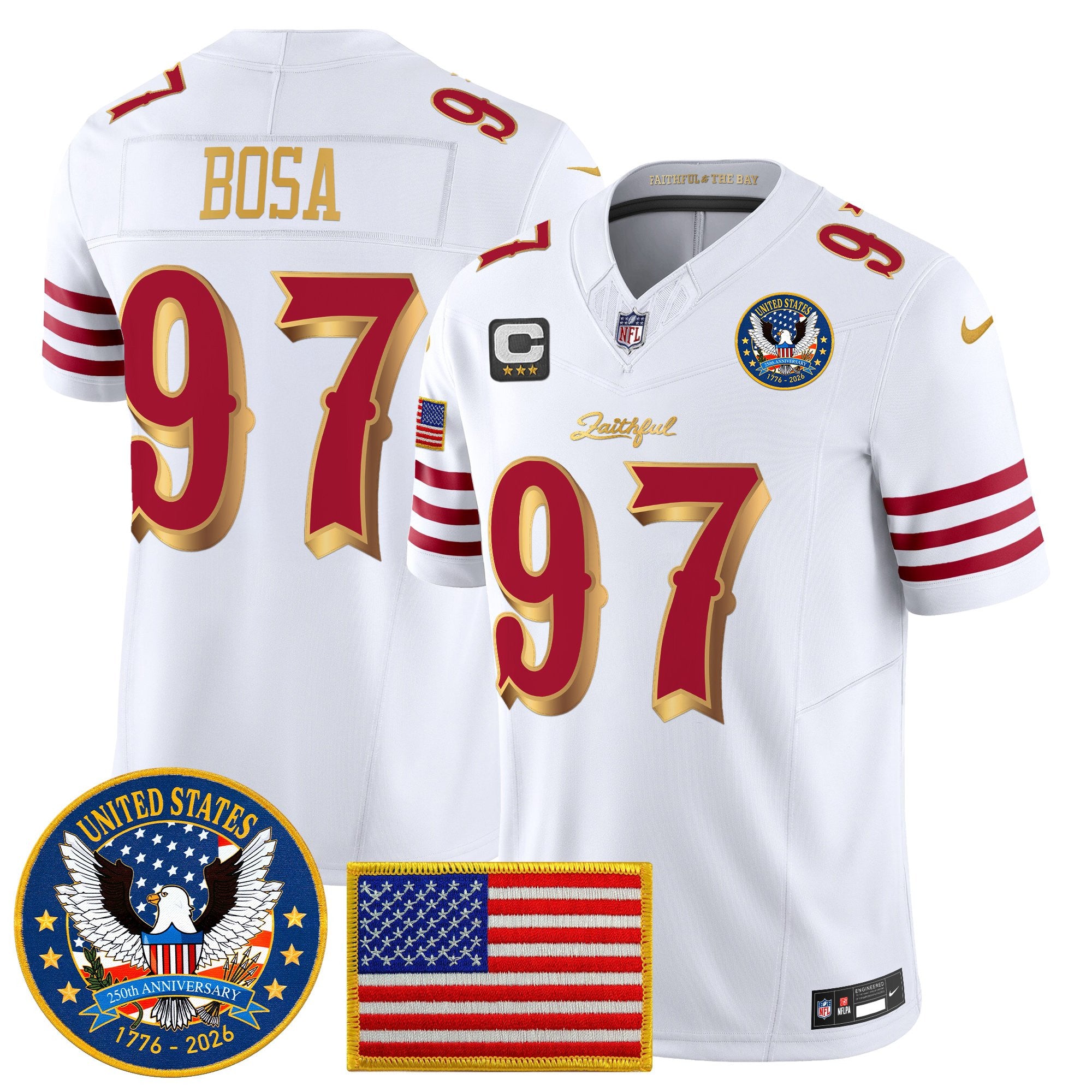 Men's San Francisco 49ers "United States 250th Anniversary Patch" Vapor Limited Jersey - All Stitched