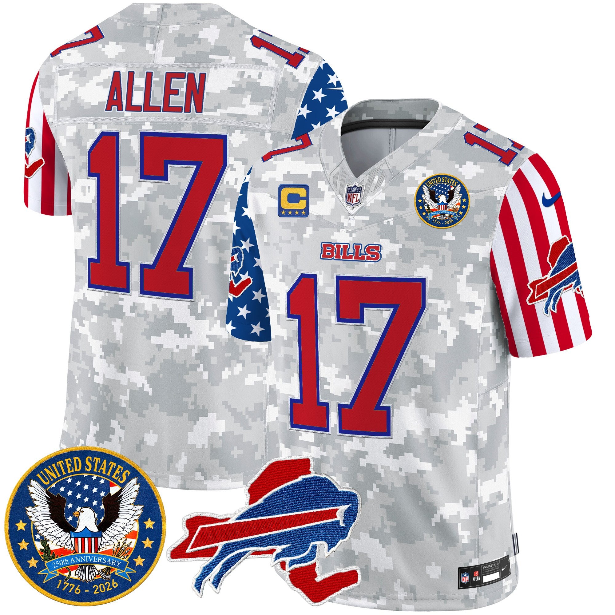 Men's Buffalo Bills "America250 Edition" Style Vapor Limited Jersey - All Stitched