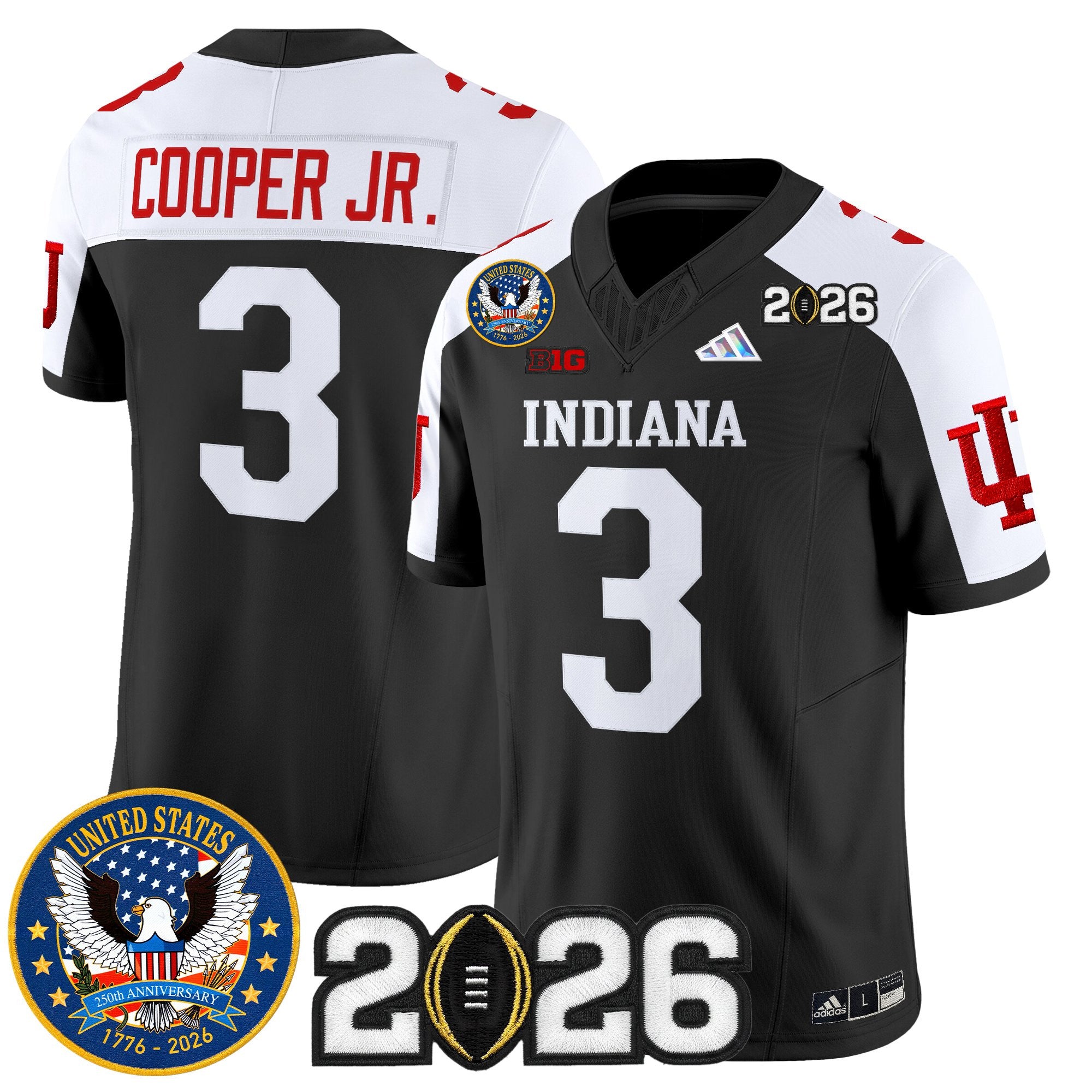 Men's Indiana Hoosiers "United States 250th Anniversary Patch" Vapor Limited Jersey V2 - All Stitched