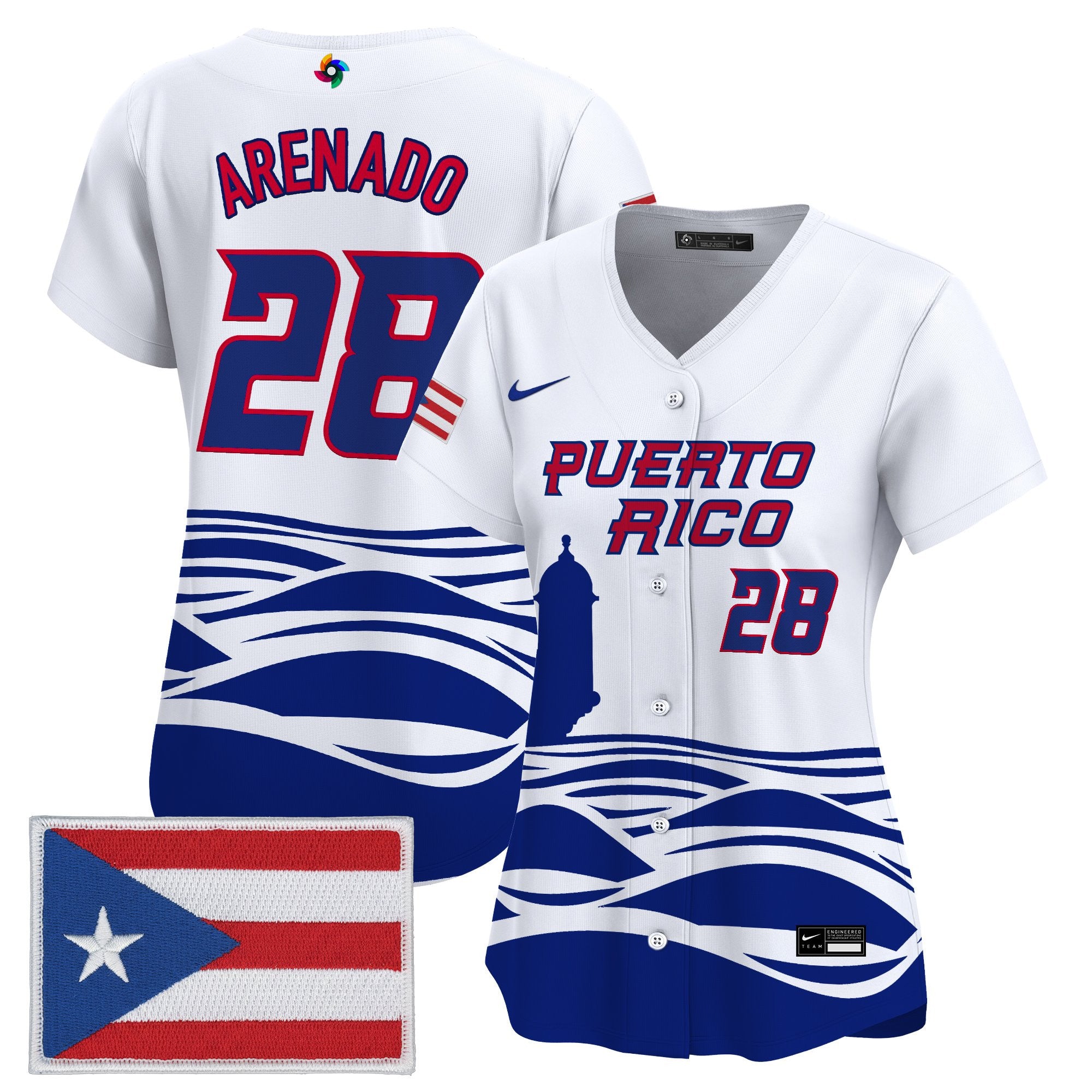 Women's Team Puerto Rico World Baseball Classic Vapor Premier Jersey - All Stitched
