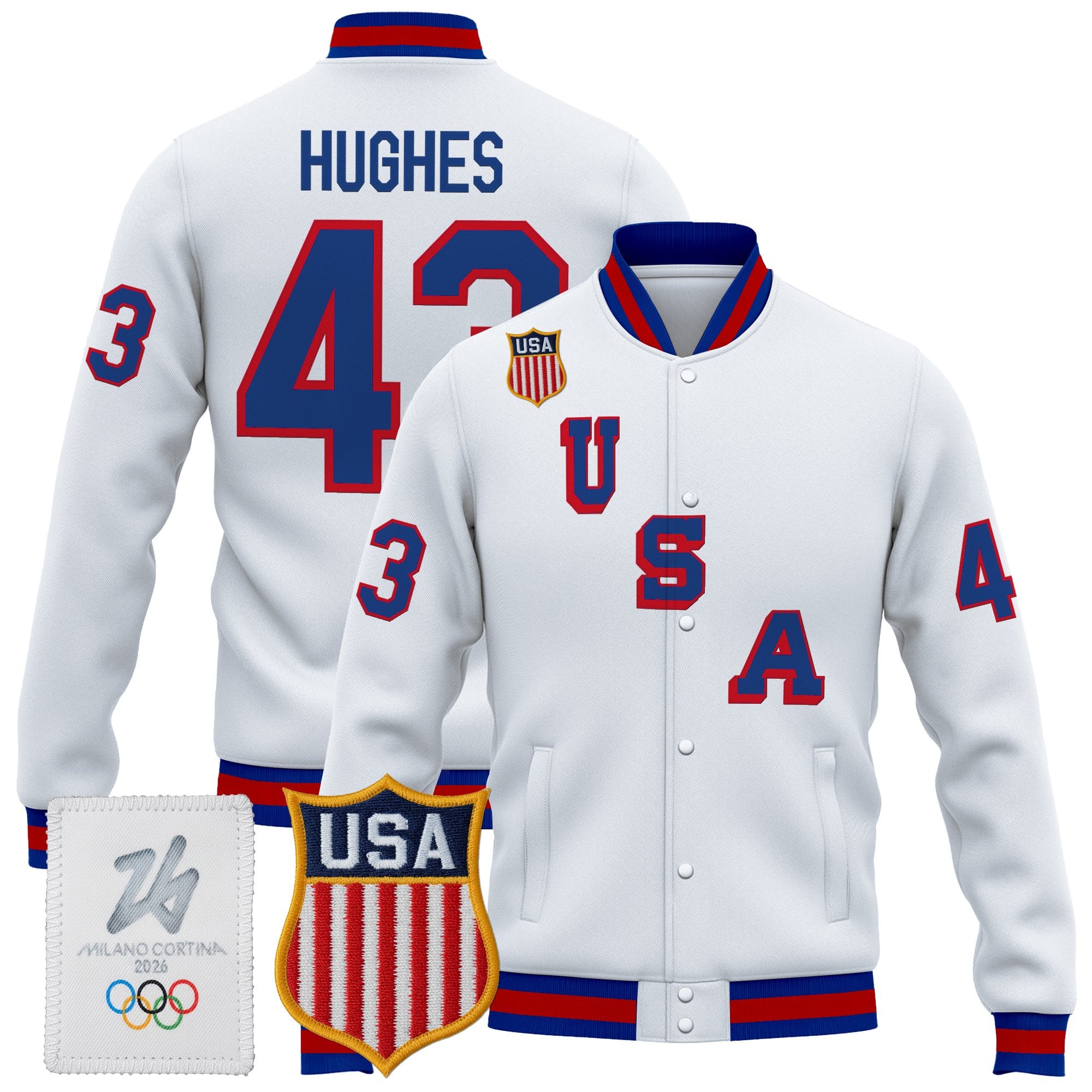 Men's 2026 USA Olympic Premium Hockey Jacket - All Stitched