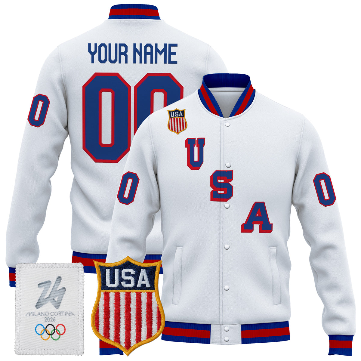 2026 USA Olympic Premium Custom Hockey Jacket - All Stitched