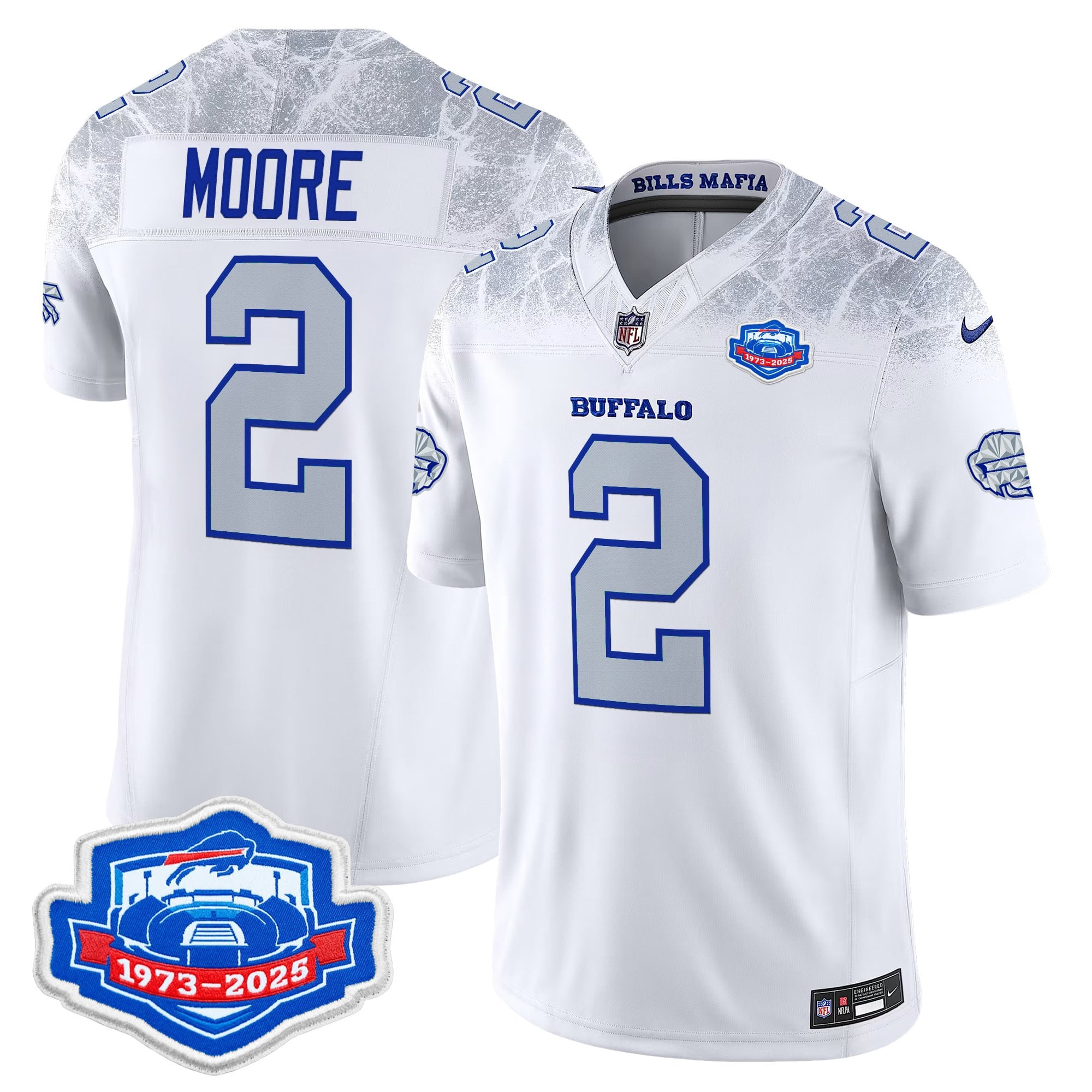 Men's Buffalo Bills 1973 - 2025 Farewell Season Patch Vapor Limited Jersey - All Stitched