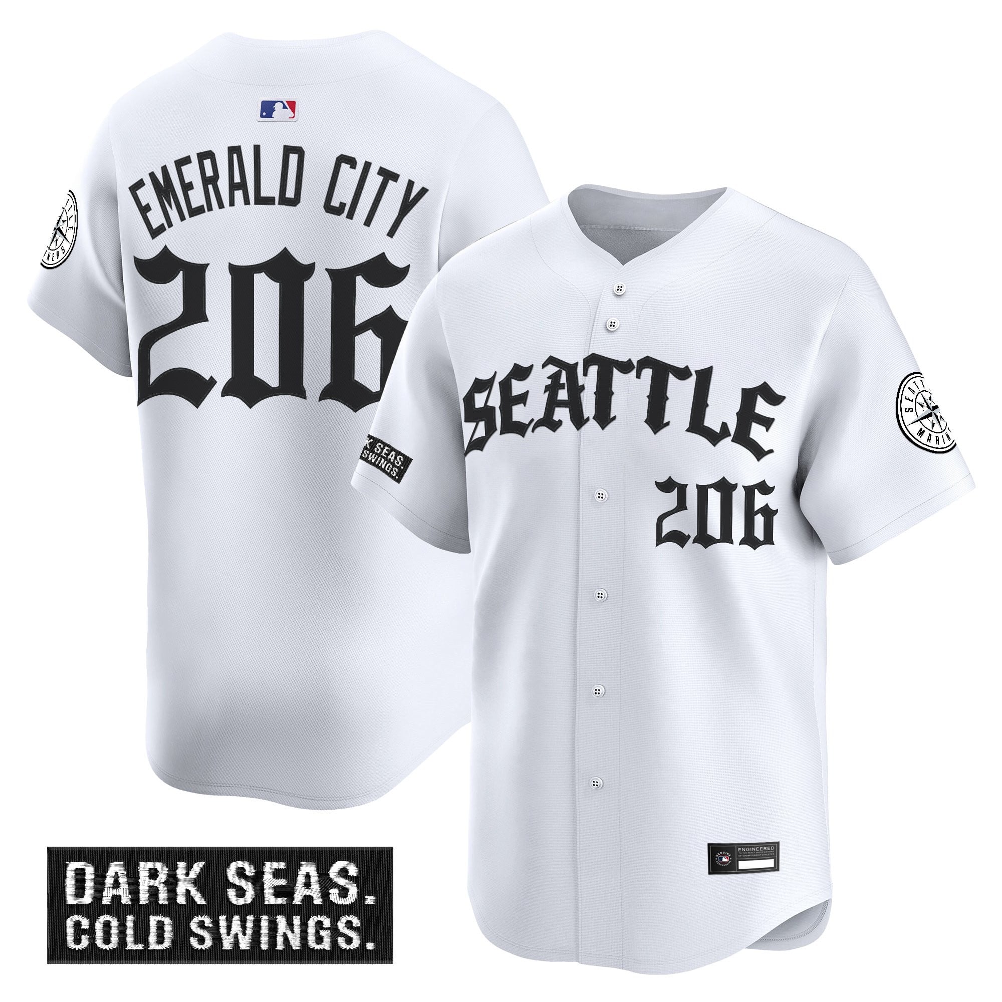 Men's Seattle Mariners 'Old English Edition' Vapor Premier Limited Jersey - All Stitched