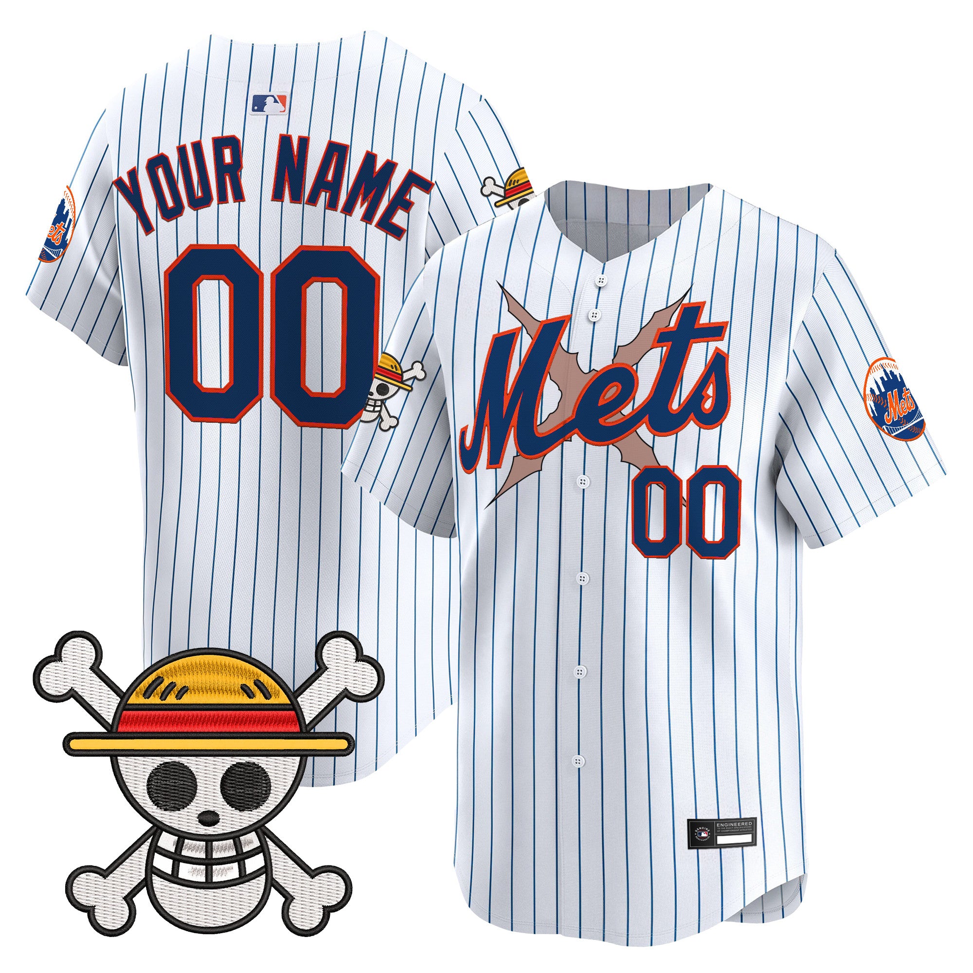 New York Mets x One Piece Vapor Premier Limited Custom Jersey - Stitched
