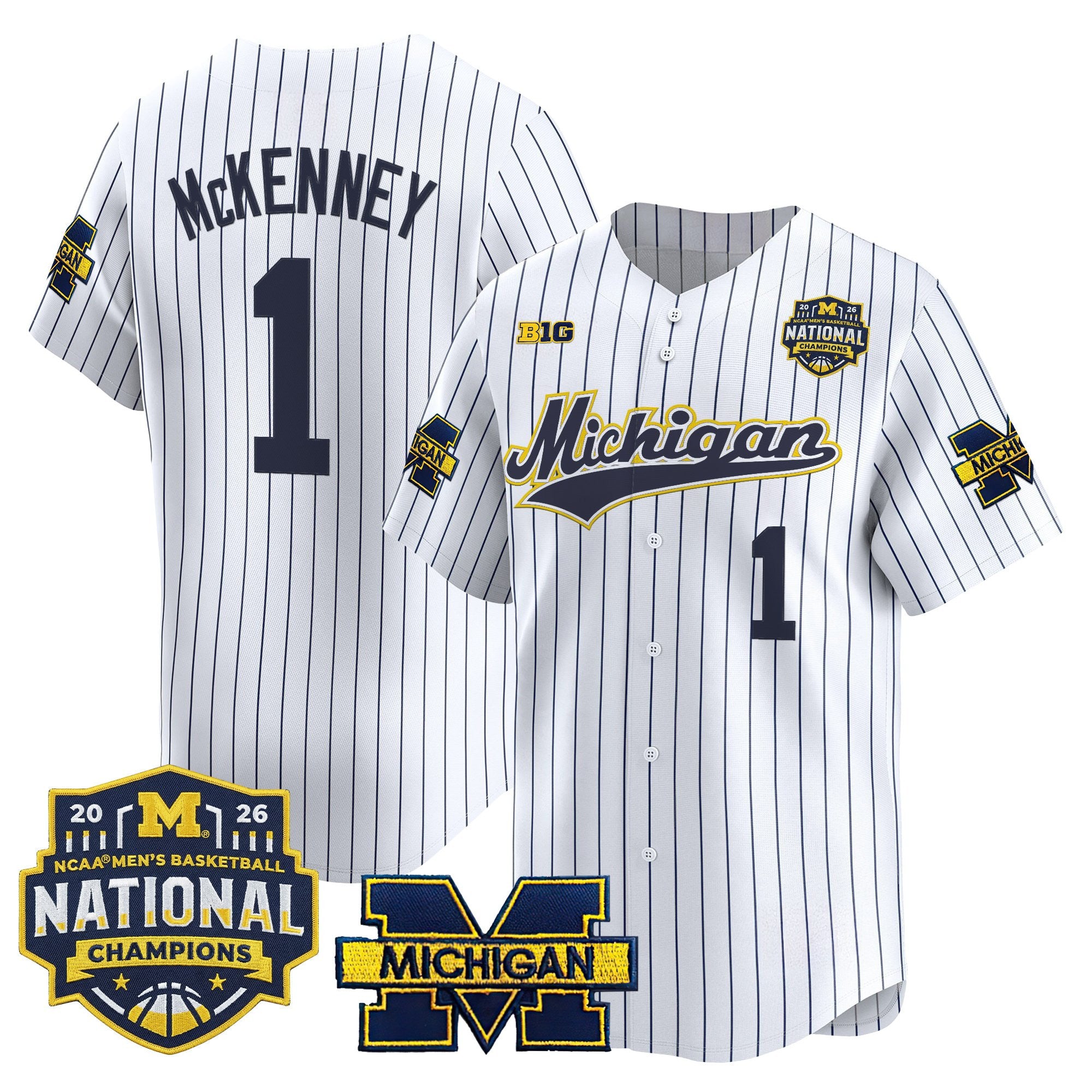 Men's Michigan Wolverines 2026 National Champions Patch Vapor Baseball Jersey - All Stitched