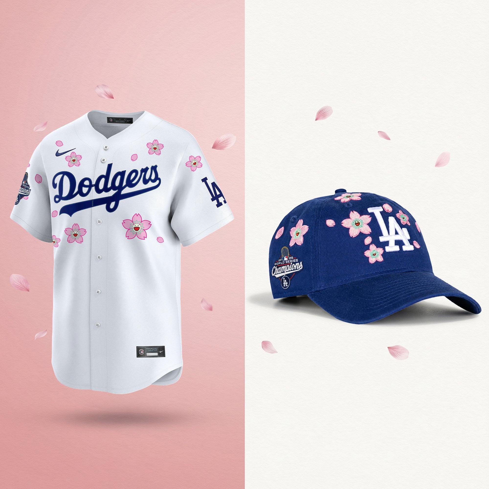 Men's Dodgers 2025 Champions Tokyo Series Bundle – Jersey & Strapback Hat - Stitched