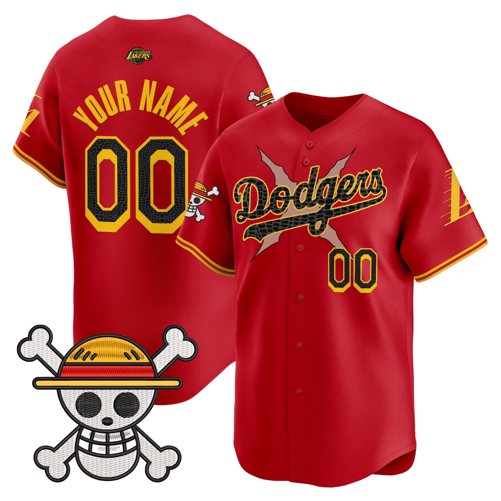 Los Angeles Dodgers x One Piece x Mamba Vapor Premier Limited Custom Jersey - Stitched