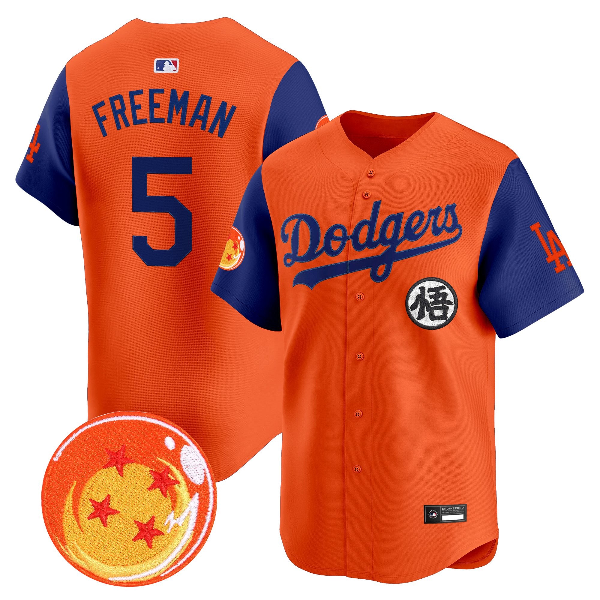 Men's Los Angeles Dodgers x Dragon Ball Vapor Premier Limited Jersey - Stitched