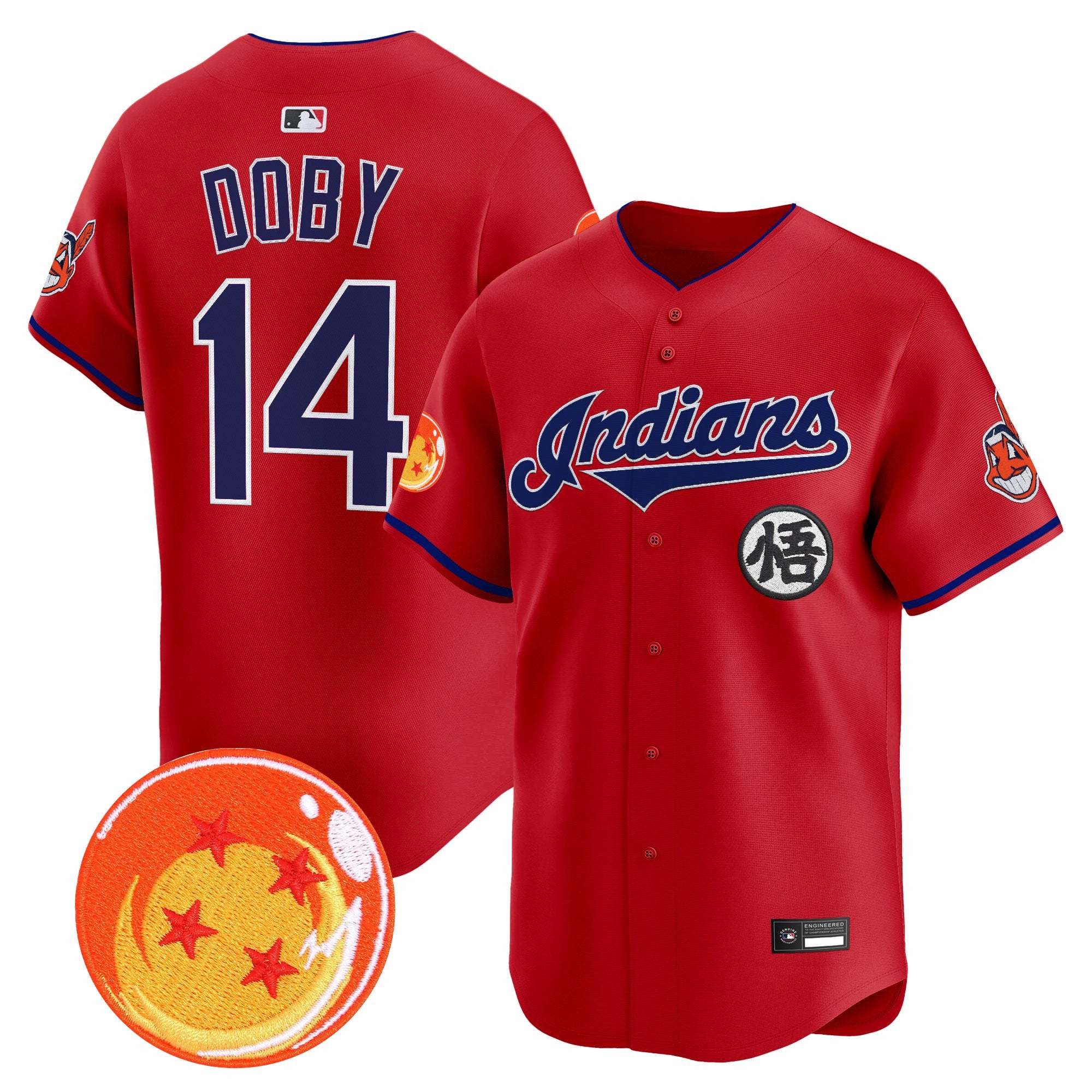 Men's Cleveland Indians x Dragon Ball Vapor Premier Limited Jersey - All Stitched