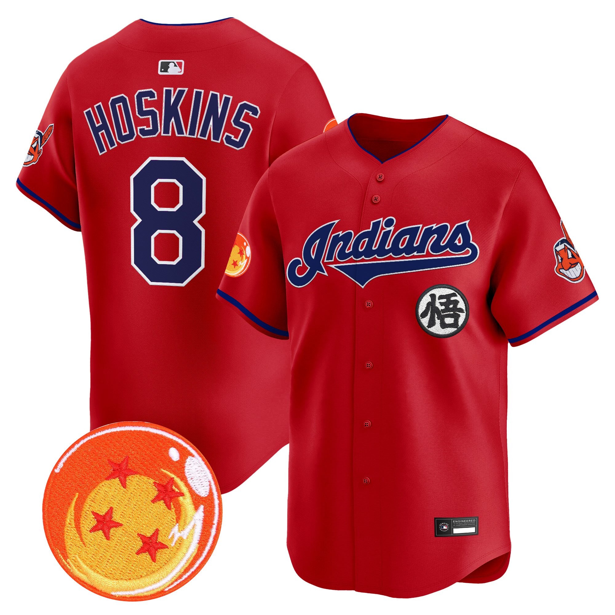 Men's Cleveland Indians x Dragon Ball Vapor Premier Limited Jersey - All Stitched