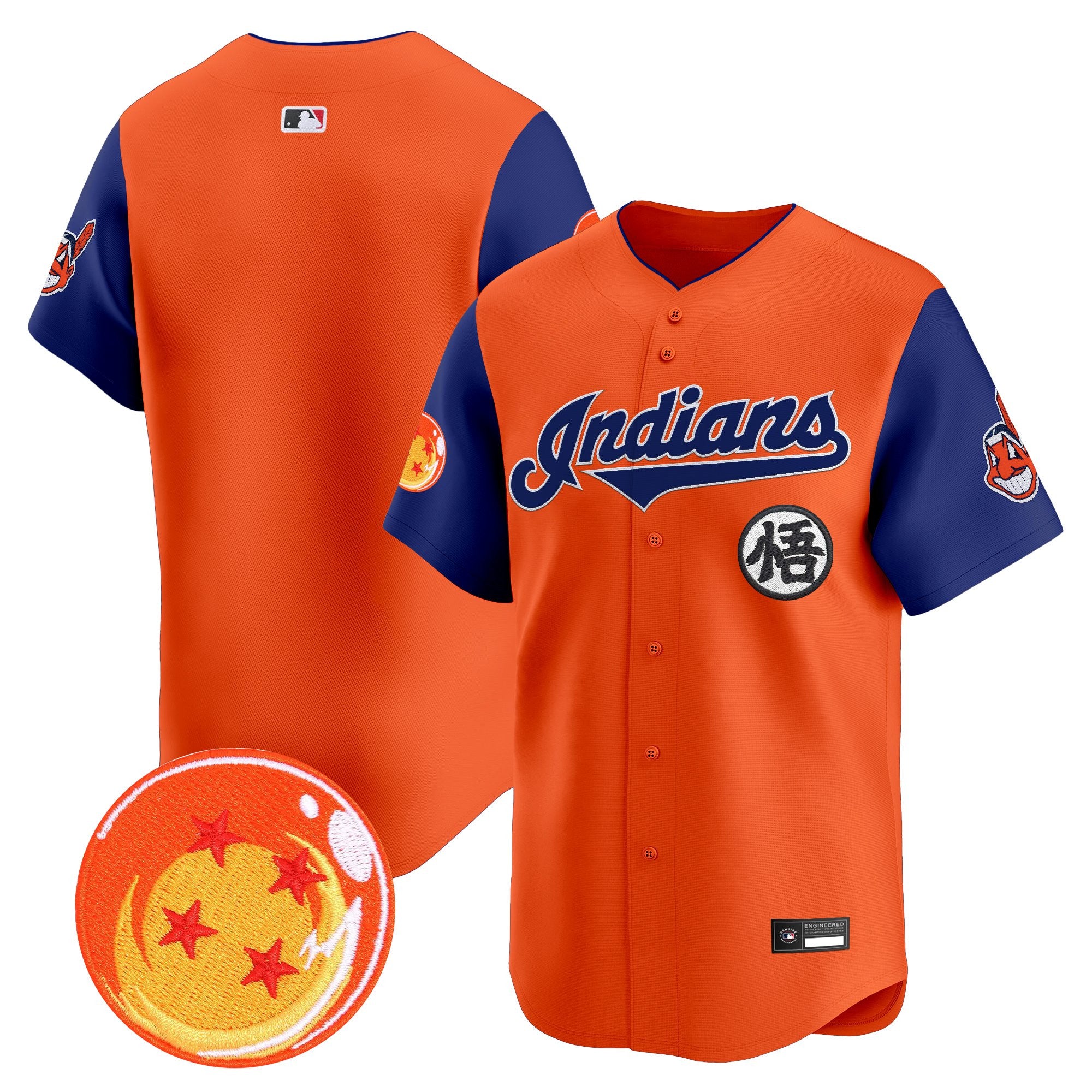 Men's Cleveland Indians x Dragon Ball Vapor Premier Limited Jersey - All Stitched