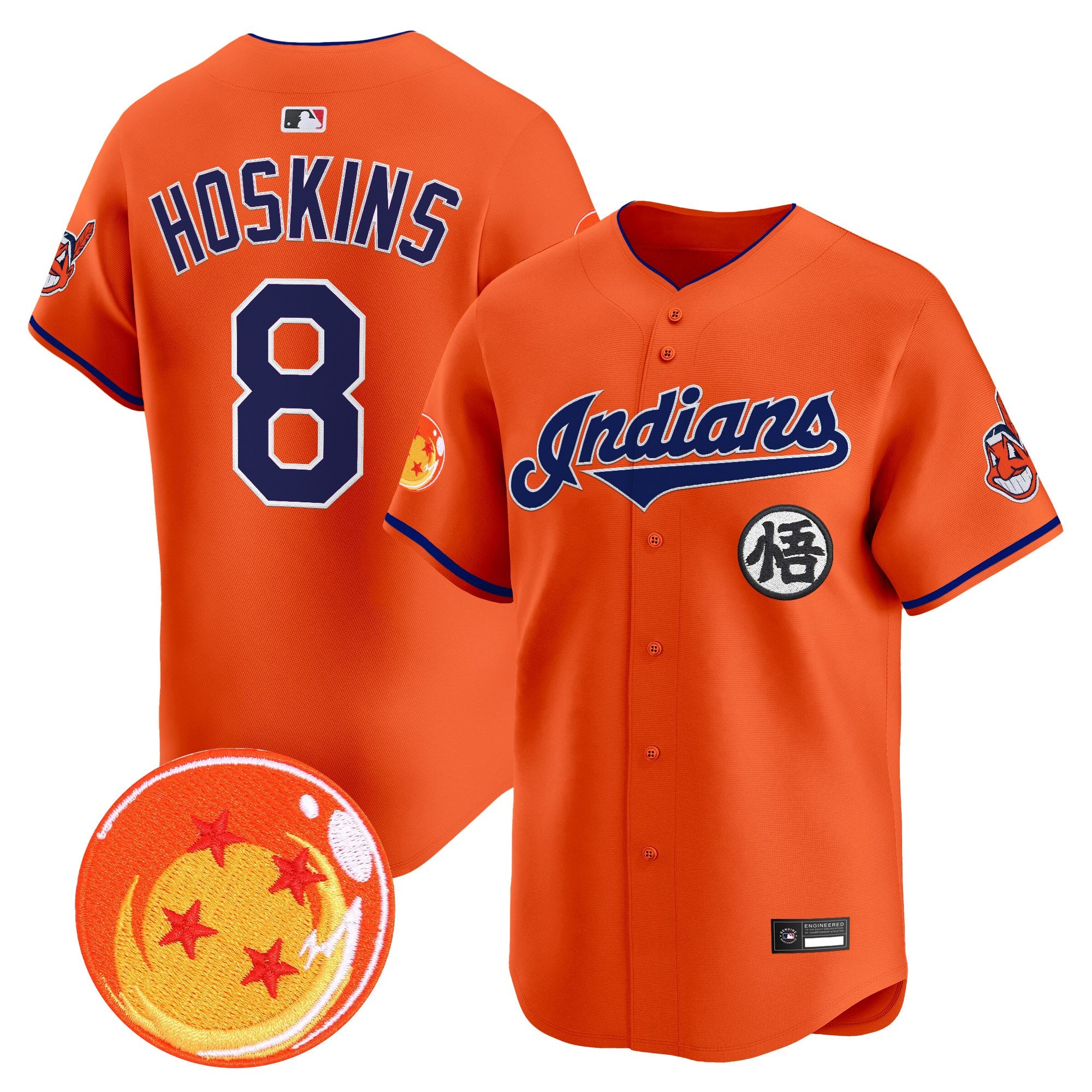 Men's Cleveland Indians x Dragon Ball Vapor Premier Limited Jersey - All Stitched