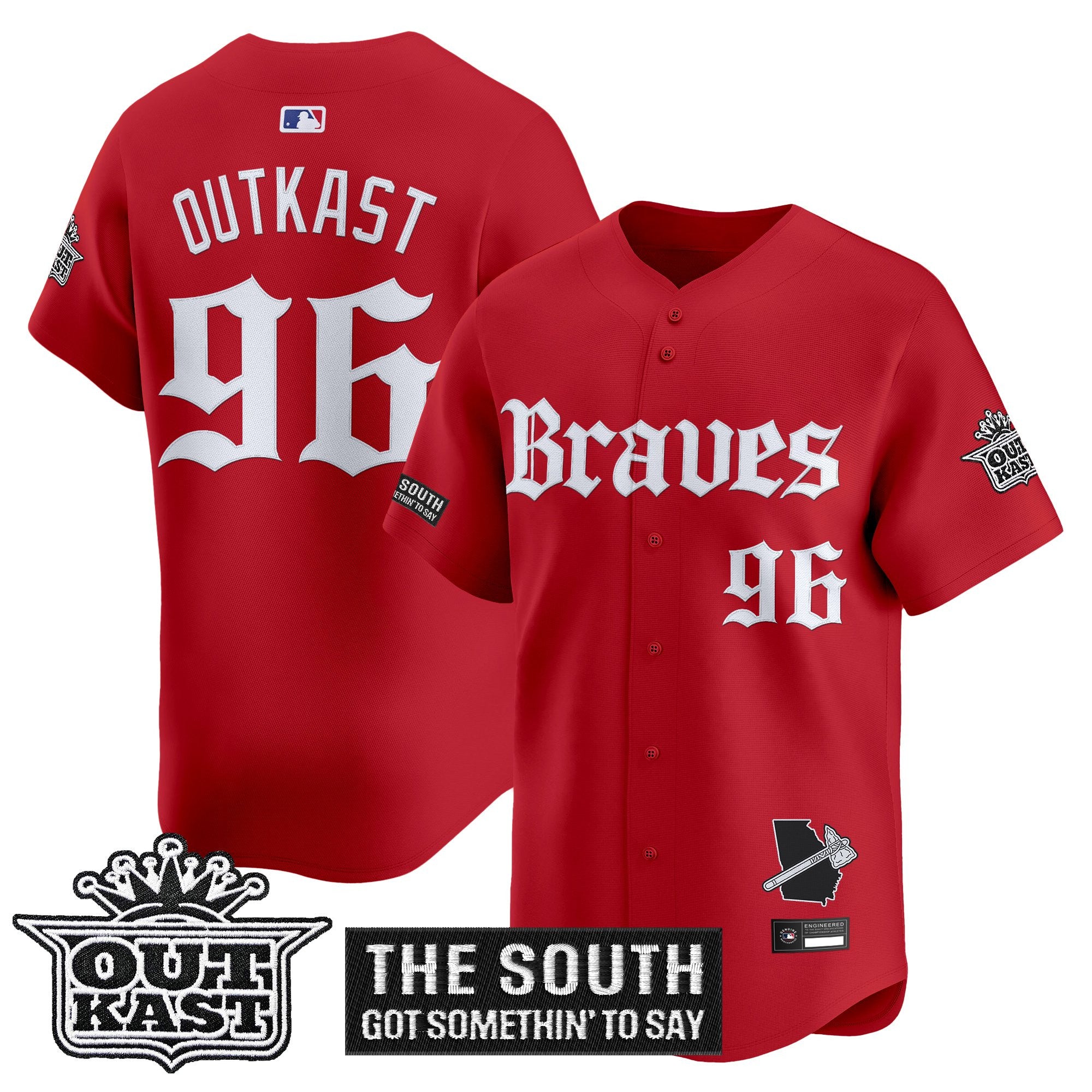 Men's Atlanta Braves 'Gothic South x Outkast Edition' Vapor Premier Limited Jersey V2- All Stitched