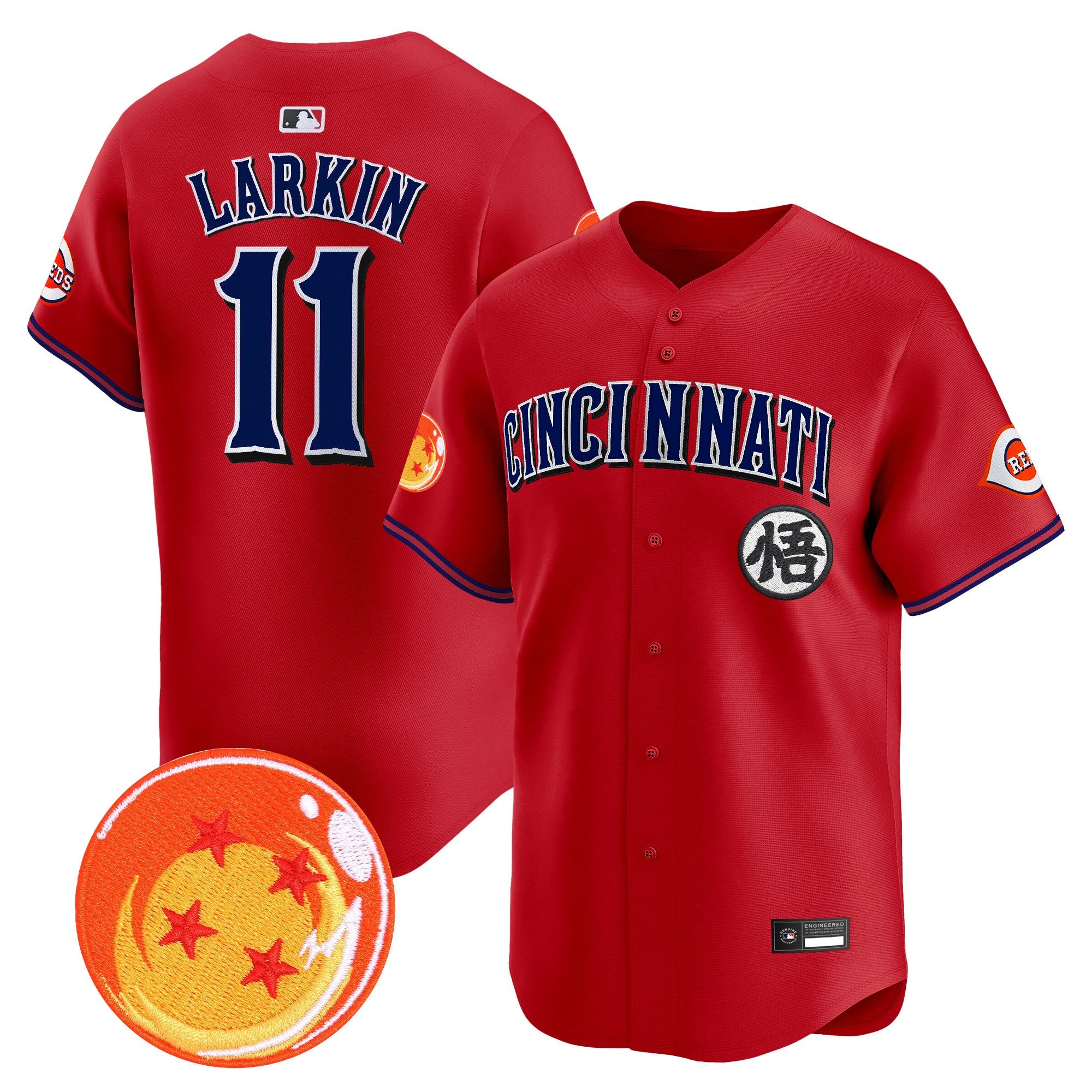 Men's Cincinnati Reds x Dragon Ball Vapor Premier Limited Jersey - All Stitched