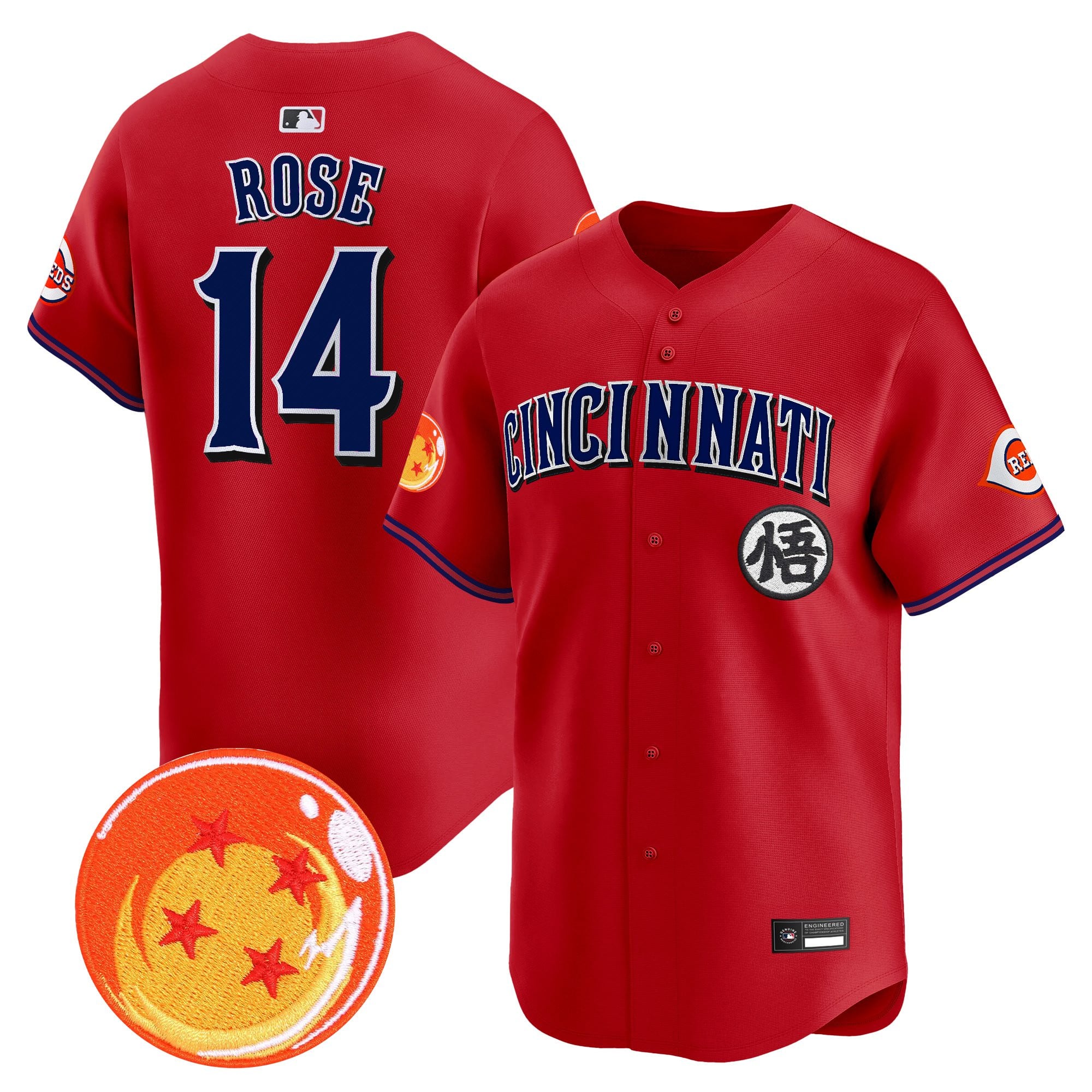 Men's Cincinnati Reds x Dragon Ball Vapor Premier Limited Jersey - All Stitched