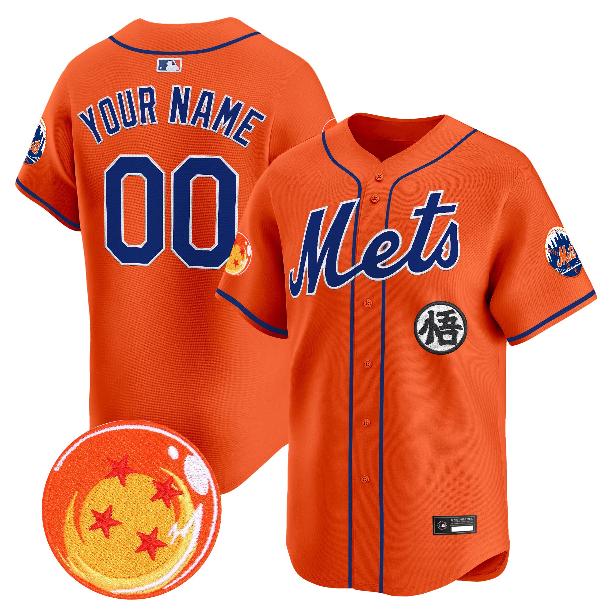 New York Mets x Dragon Ball Vapor Premier Limited Custom Jersey - All Stitched