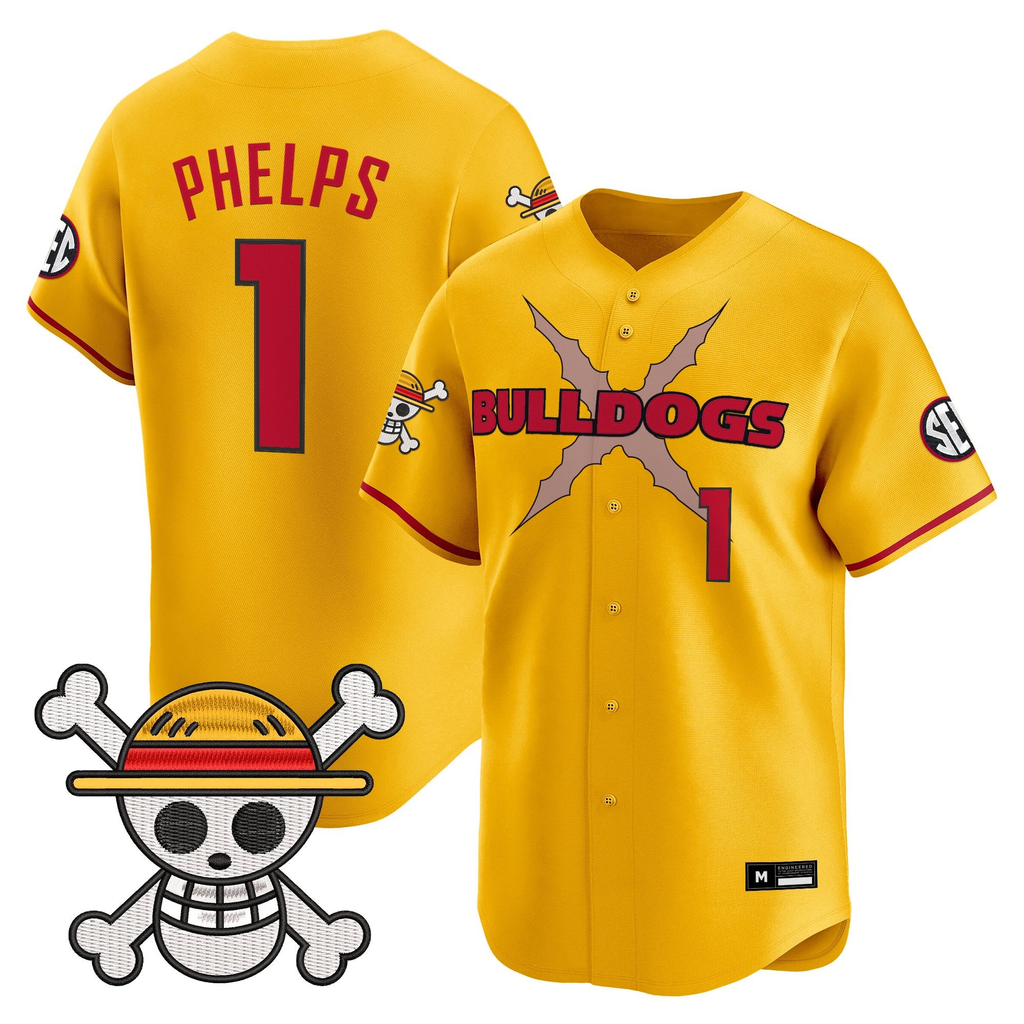 Men's Georgia Bulldogs Baseball x One Piece Vapor Premier Limited Jersey - Stitched