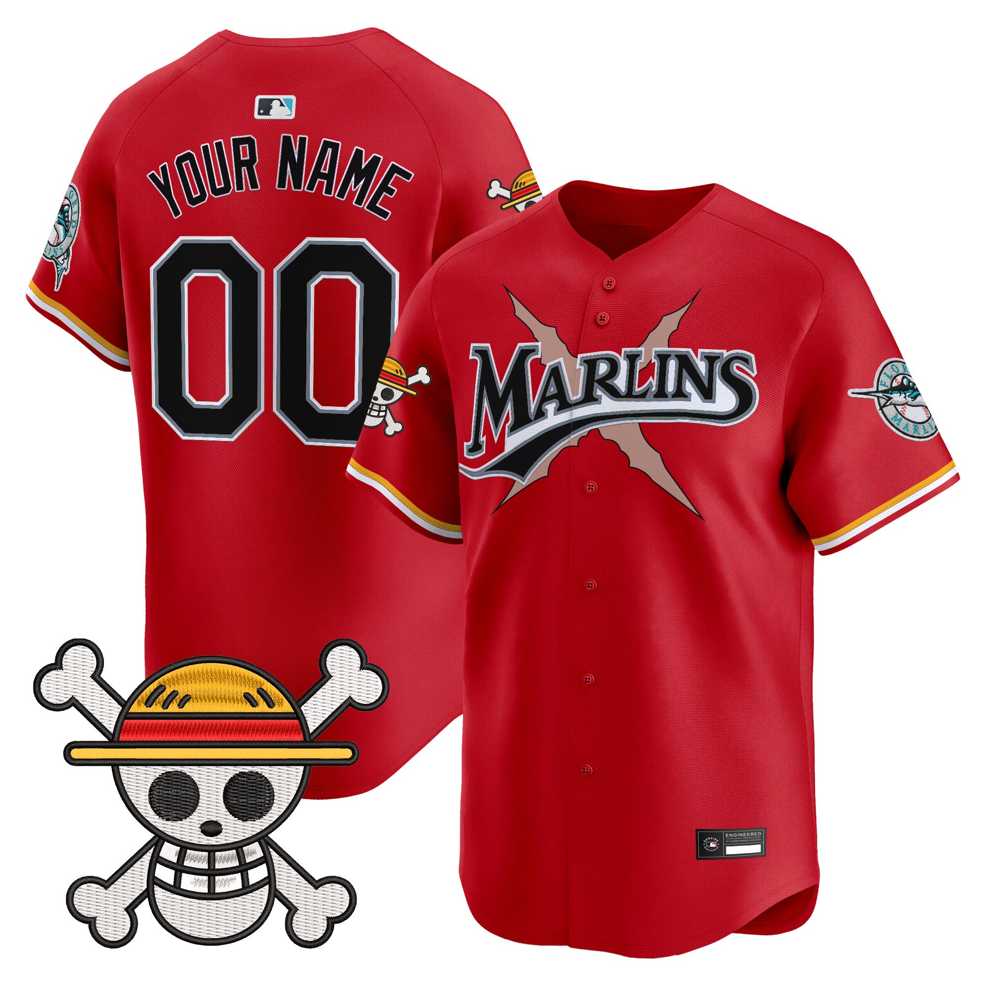 Miami Marlins x One Piece Vapor Premier Limited Custom Jersey - Stitched