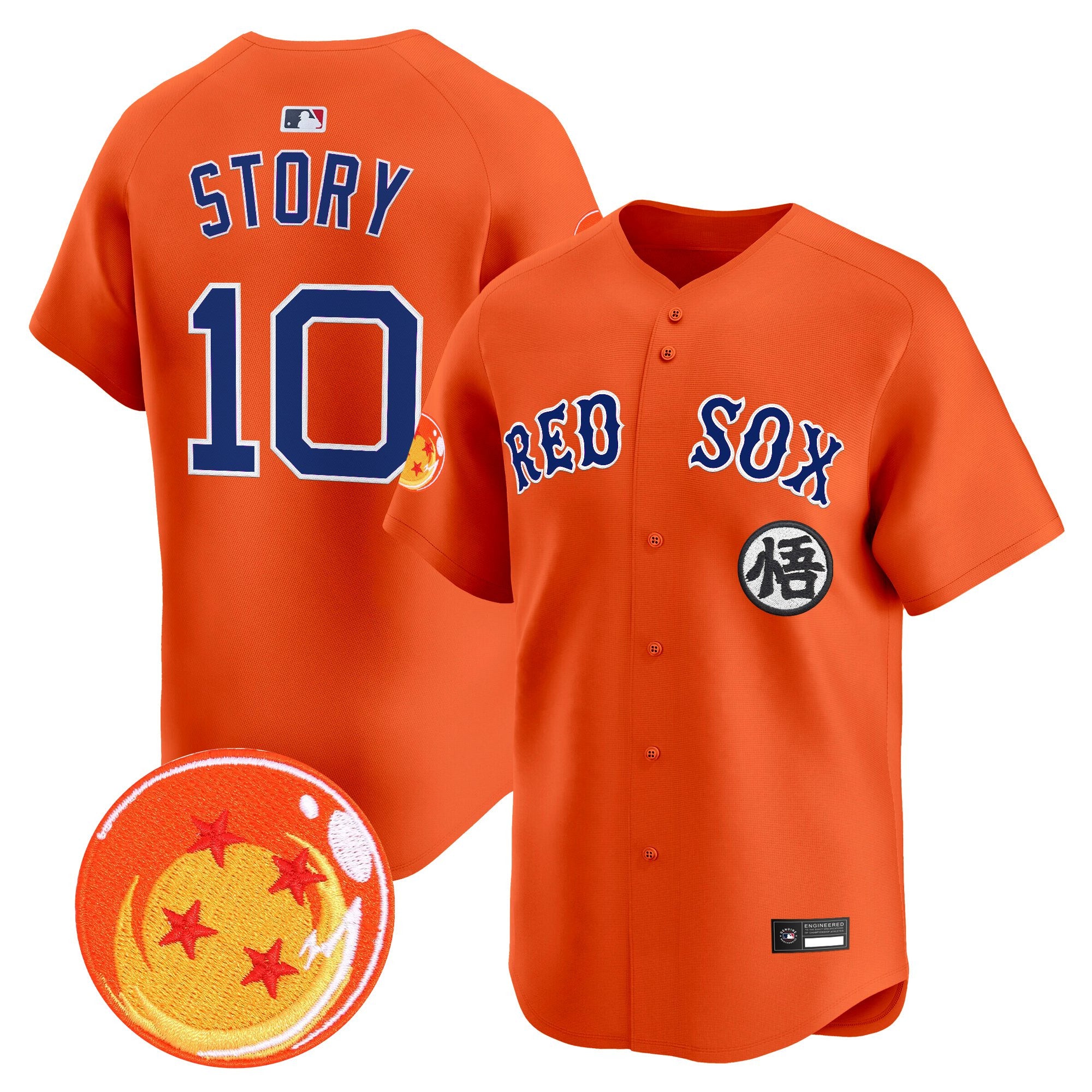Men's Boston Red Sox x Dragon Ball Vapor Premier Limited Jersey - All Stitched