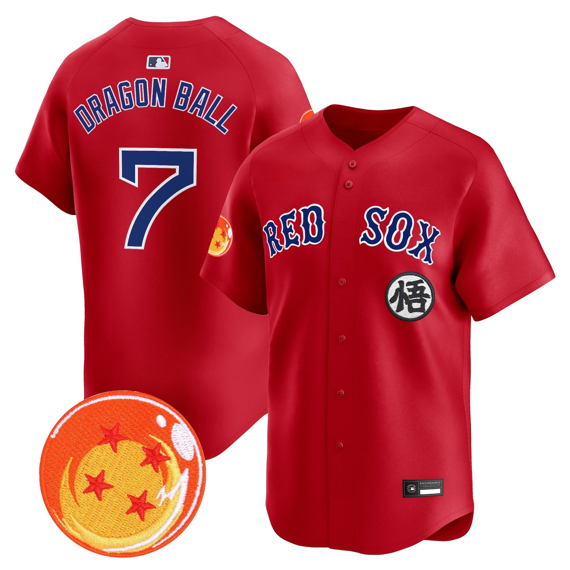 Men's Boston Red Sox x Dragon Ball Vapor Premier Limited Jersey - All Stitched