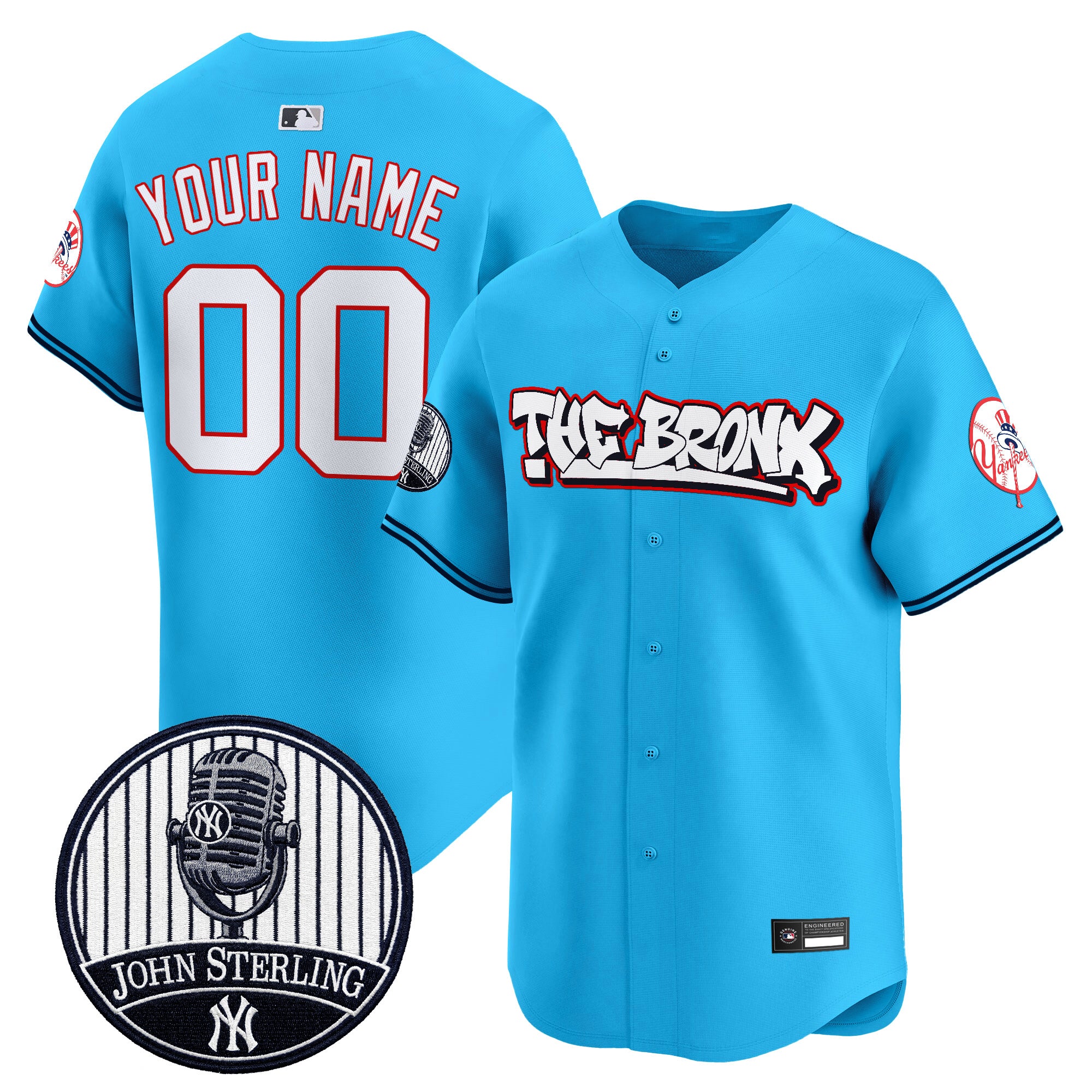 New York Yankees "The Bronx Graffiti" Vapor Premier Limited Custom Jersey - John Sterling Patch - All Stitched