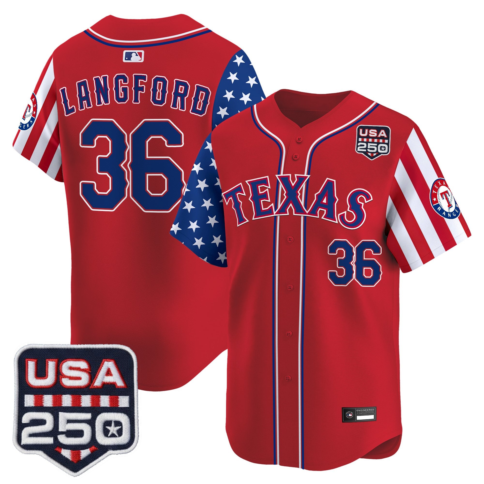 Men's Texas Rangers "America 250 Edition" Vapor Premier Limited Jersey - All Stitched