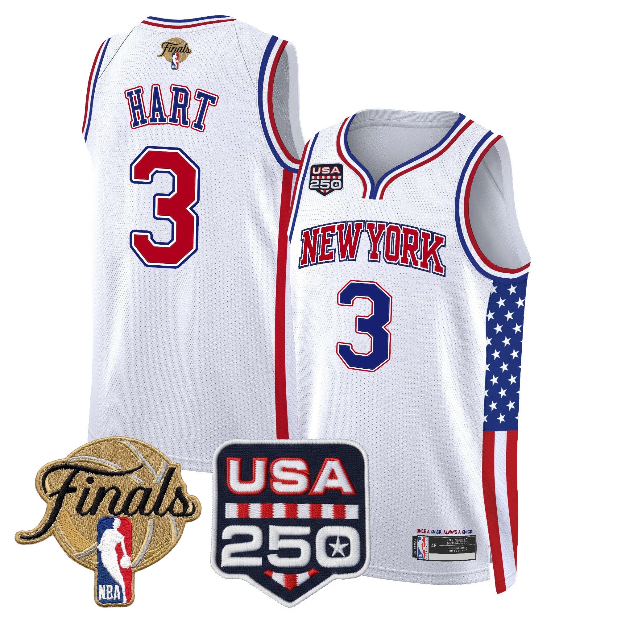Men's New York Knicks "America 250 Edition" 2026 Finals Patch Swingman Jersey - All Stitched