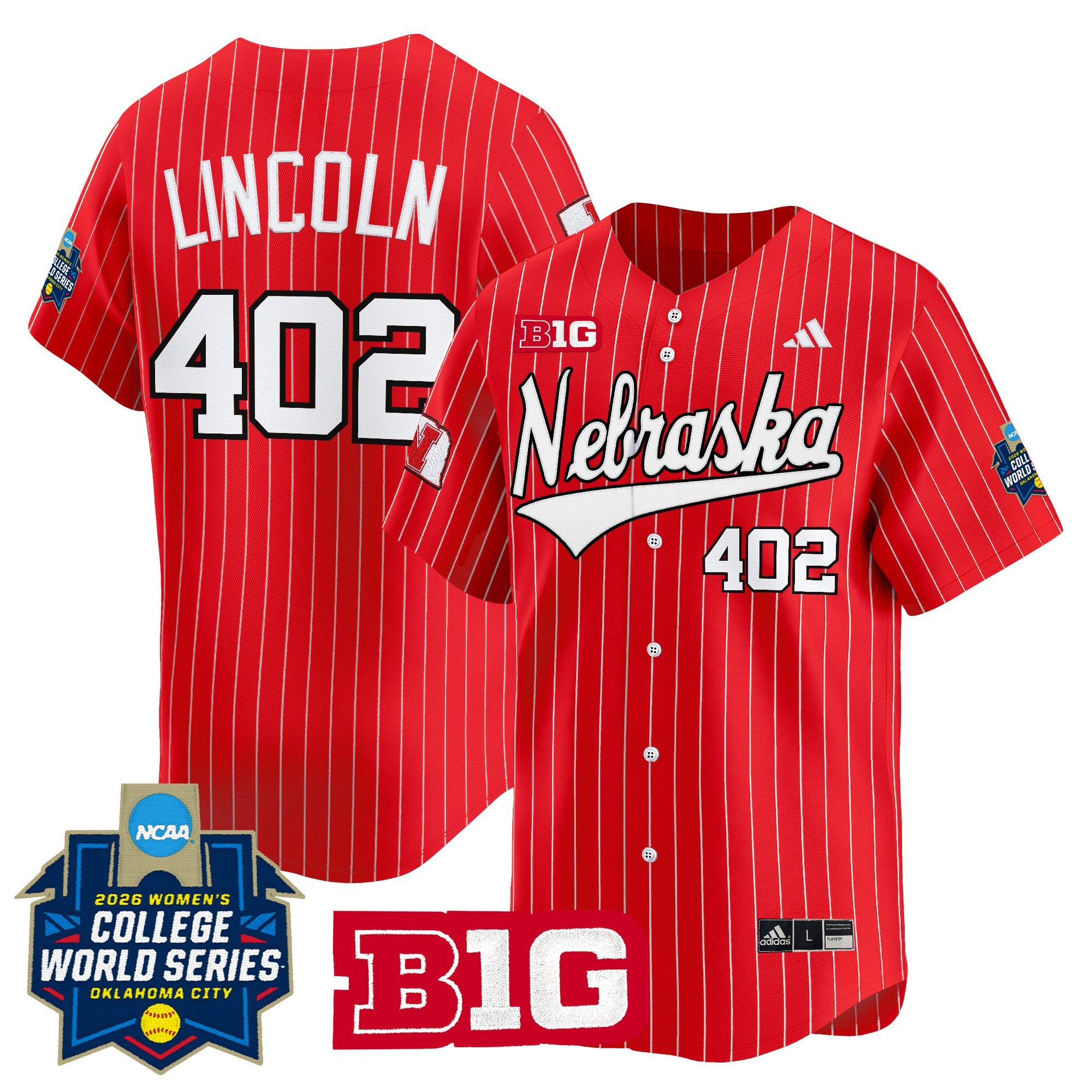 Men's Size - Nebraska Cornhuskers Softball 2026 World Series (WCWS) Vapor Premier Limited Jersey - All Stitched