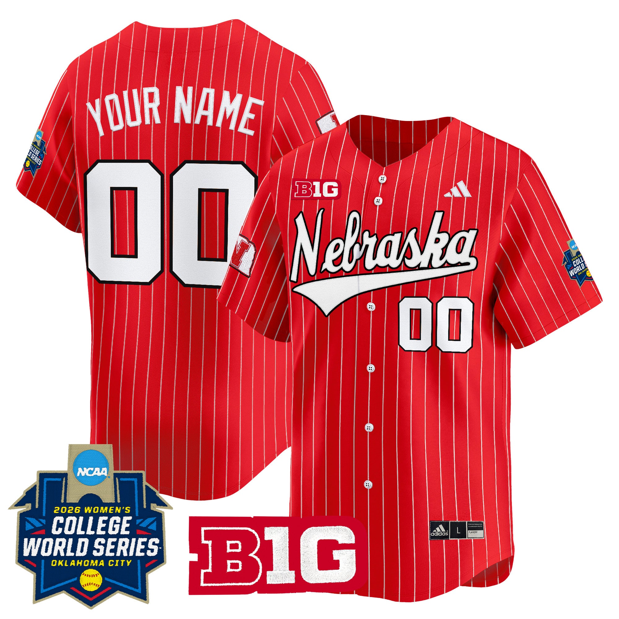 Nebraska Cornhuskers Softball 2026 World Series (WCWS) Vapor Premier Limited Custom Jersey - All Stitched