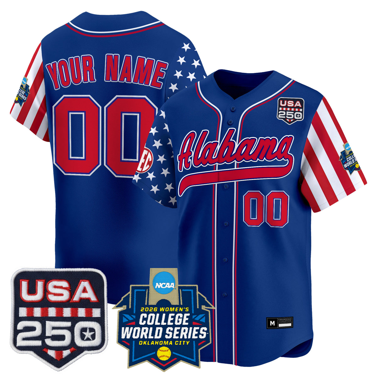 Alabama Softball "America 250 Edition" Vapor Premier Limited Custom Jersey - 2026 World Series (WCWS) - All Stitched