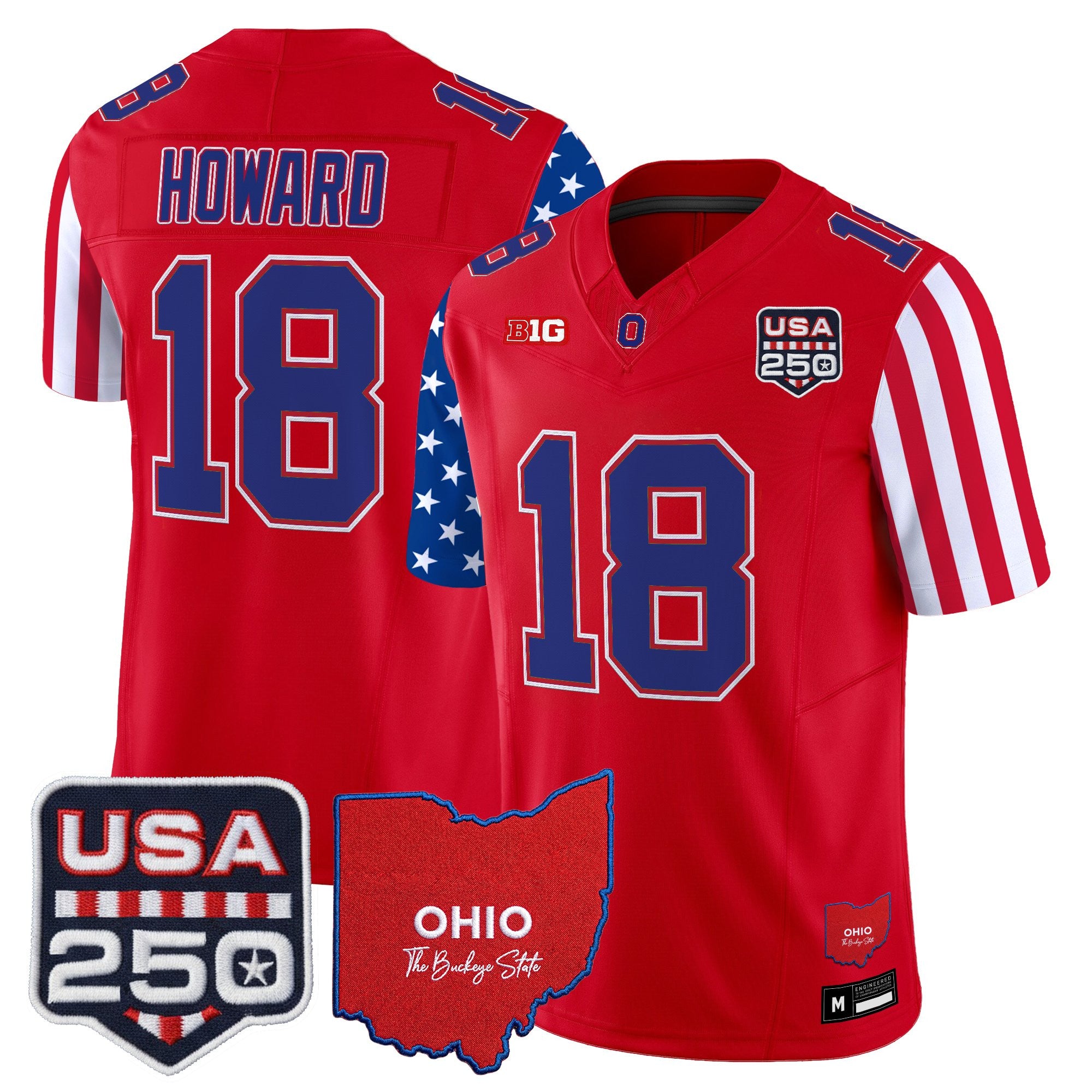 Men's Ohio State Buckeyes "America 250 Edition" Vapor Limited Jersey - All Stitched