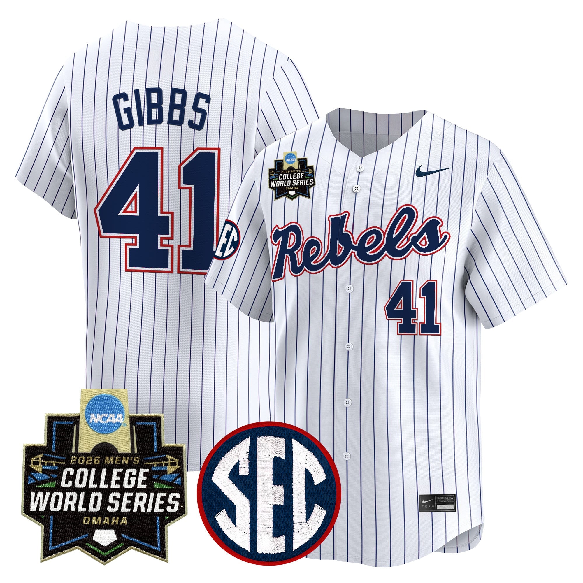 Men's Ole Miss Rebels 2026 World Series Vapor Premier Limited Jersey - All Stitched
