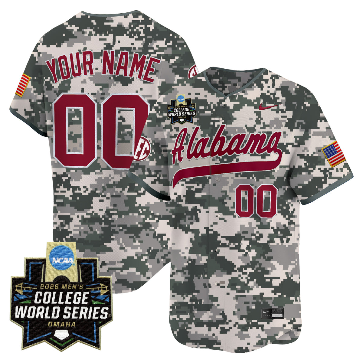 Alabama Crimson Tide 2026 World Series Vapor Premier Limited Custom Jersey - All Stitched