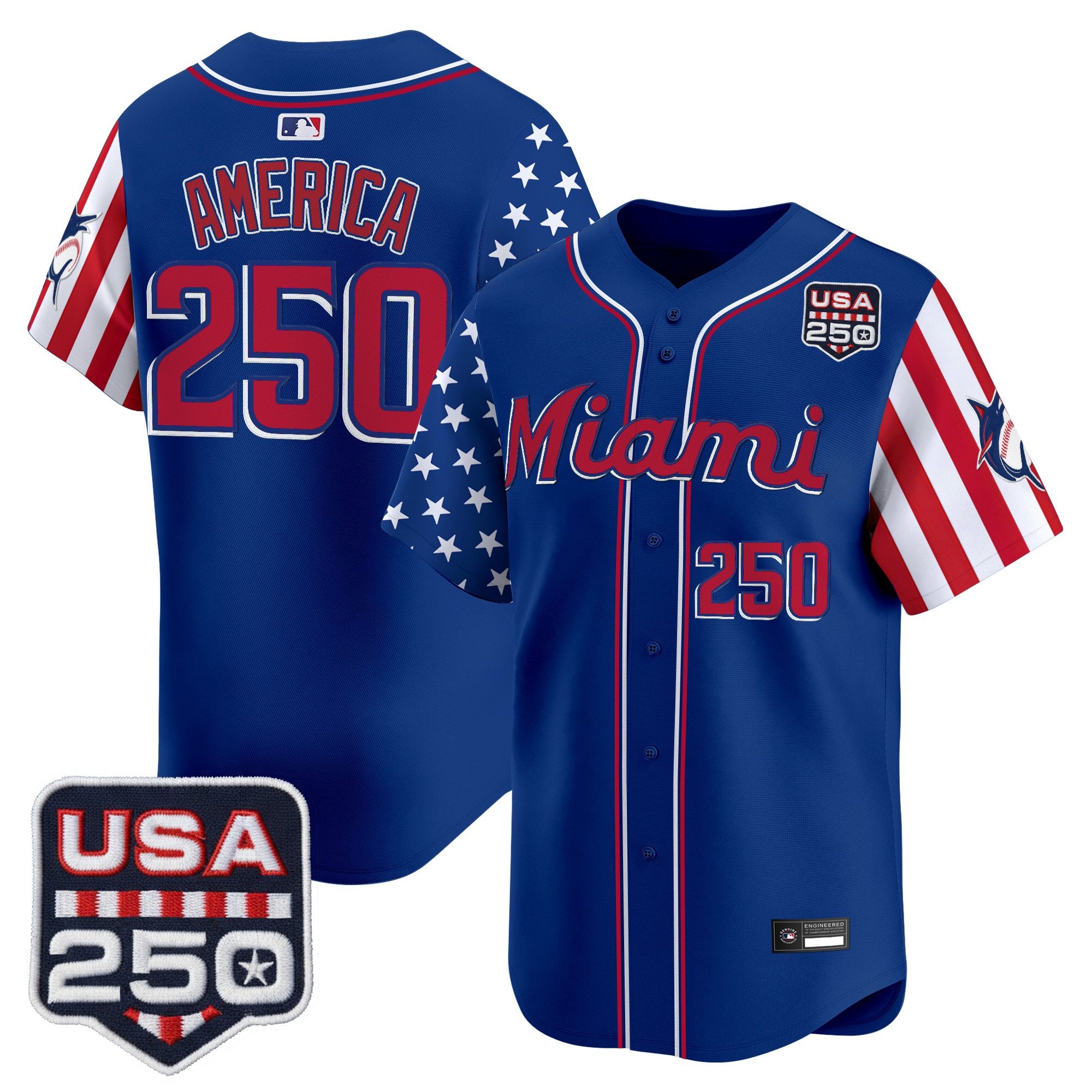 Men's Miami Marlins "America 250 Edition" Vapor Premier Limited Jersey - All Stitched