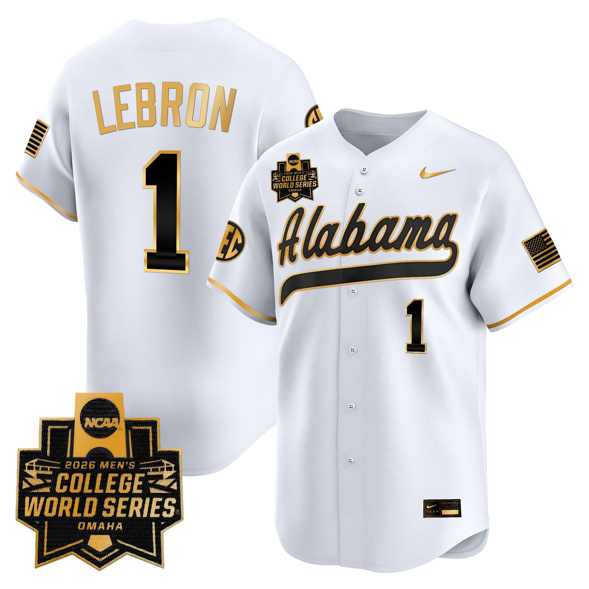 Men's Alabama Crimson Tide 2026 World Series Vapor Premier Limited Jersey V2 - All Stitched