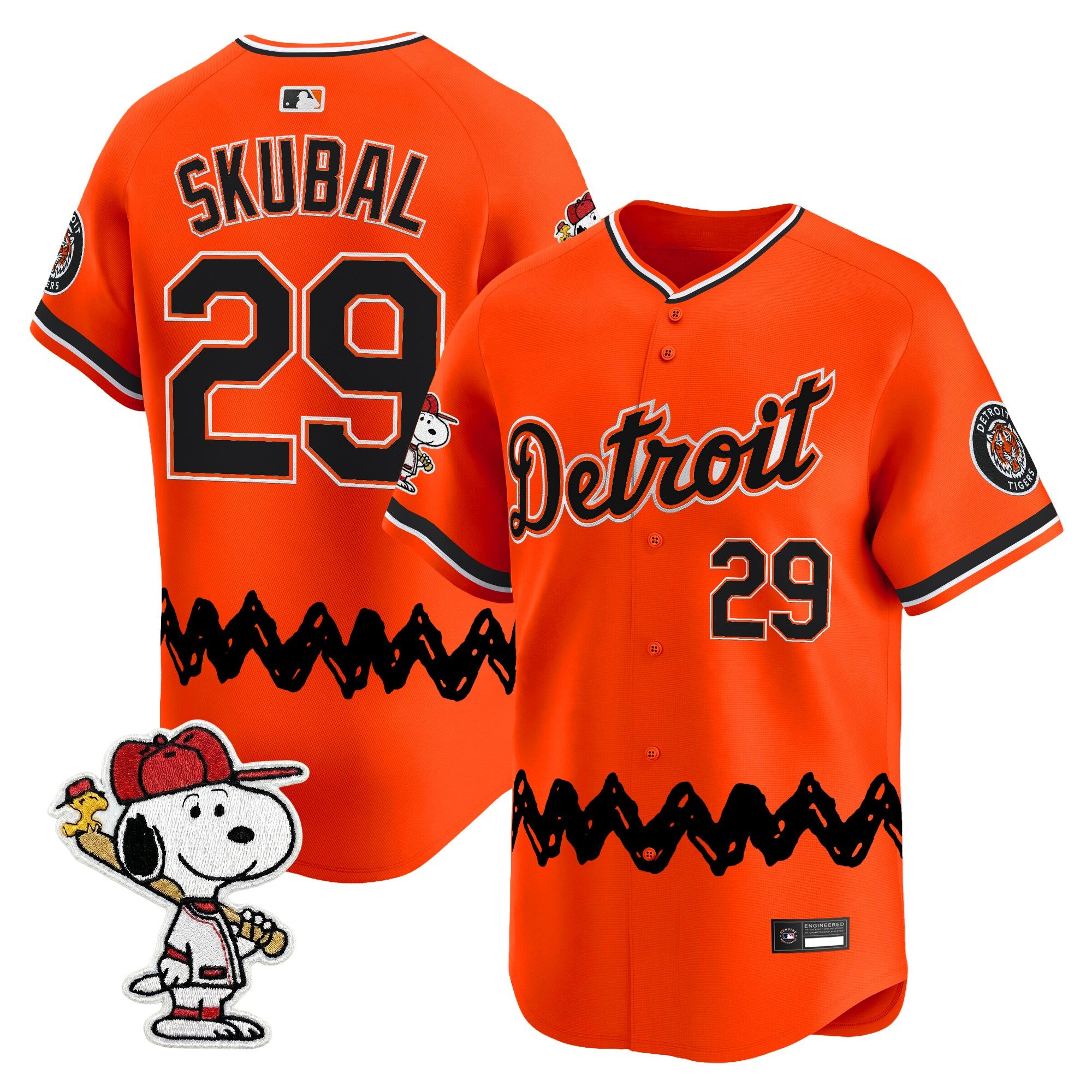 Men's Detroit Tigers x Peanuts Vapor Premier Limited Jersey - Stitched