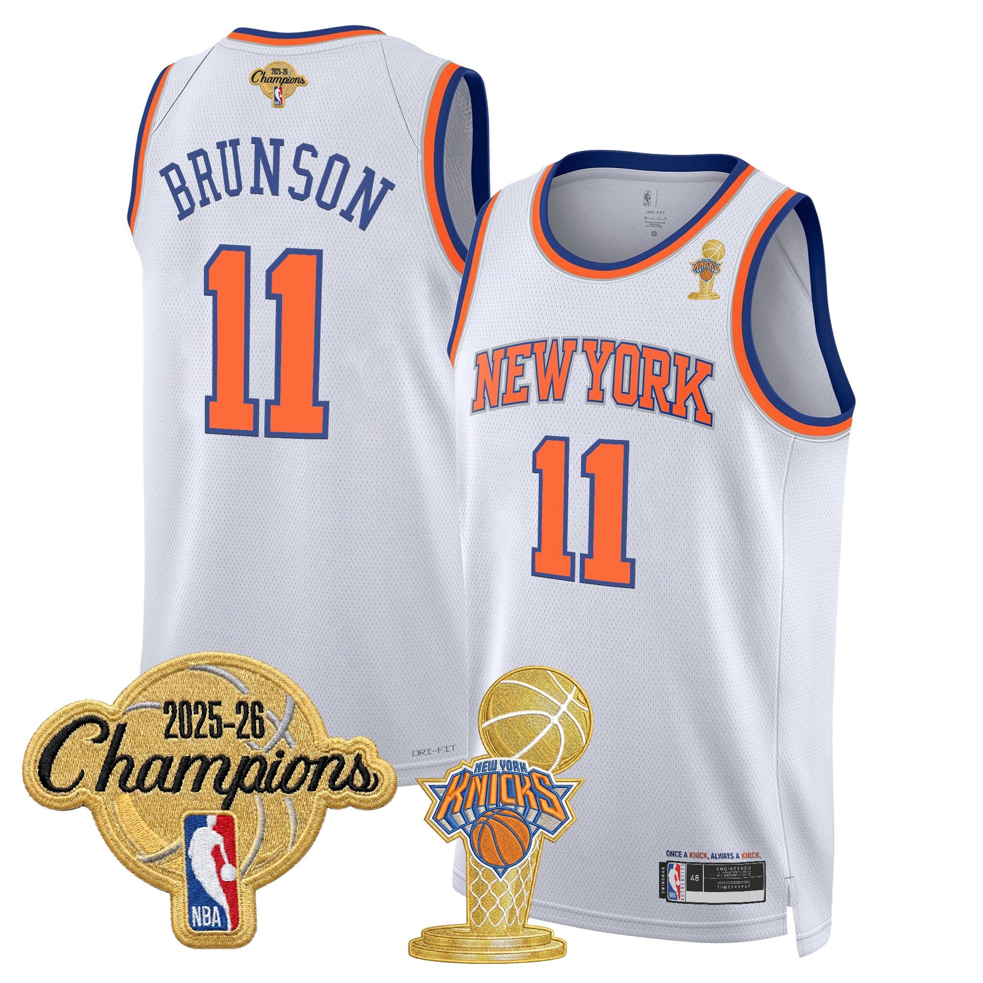 Men's New York Knicks 2026 Champions Patch Swingman Jersey - All Stitched
