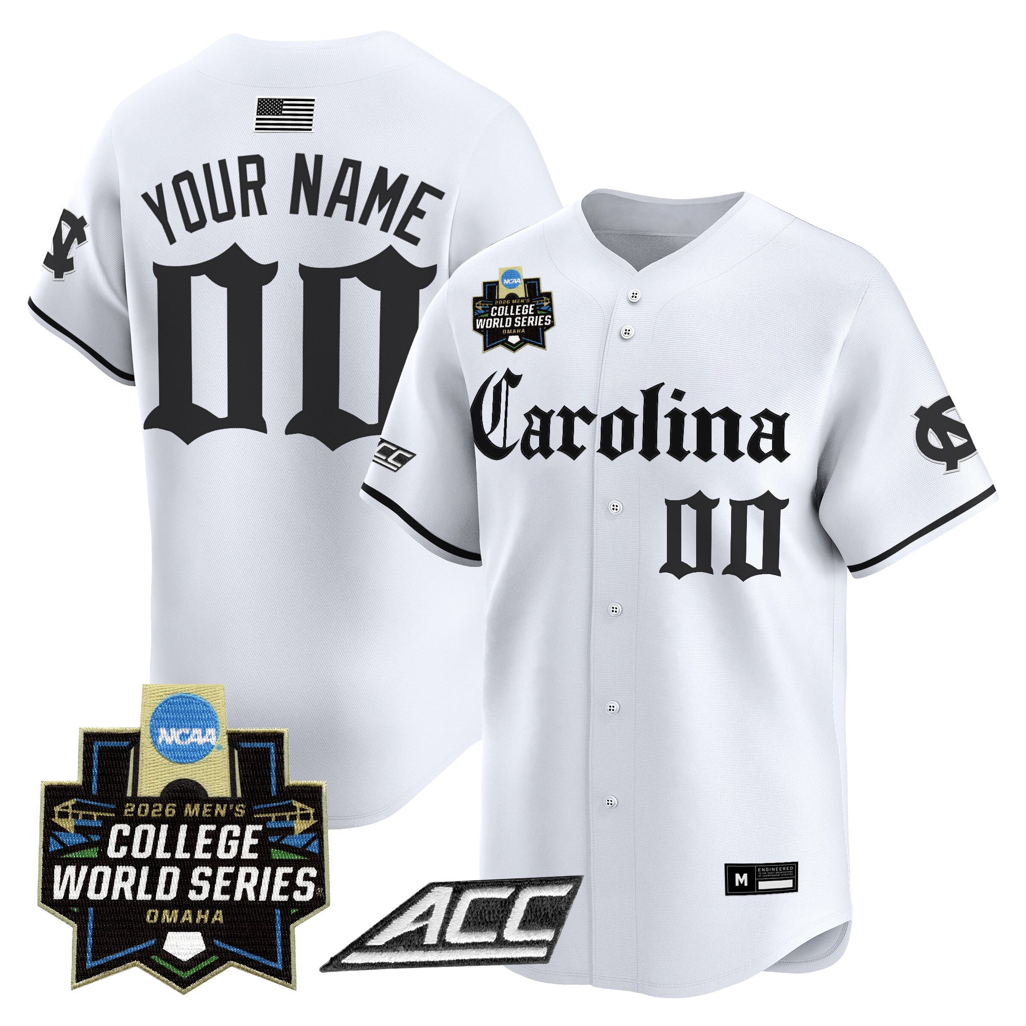 North Carolina Tar Heels 2026 World Series Vapor Premier Limited Custom Jersey - Gothic Edition - All Stitched