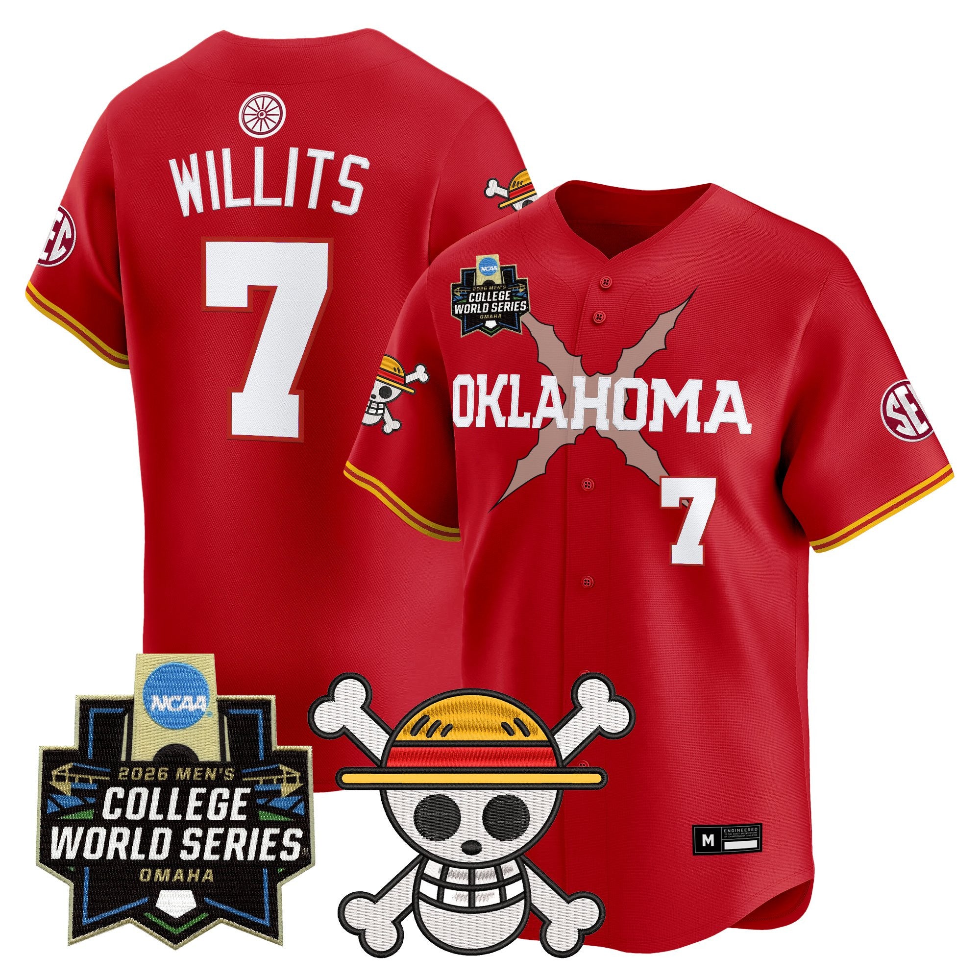 Men's Oklahoma Sooners 2026 World Series x One Piece Vapor Premier Limited Jersey - All Stitched