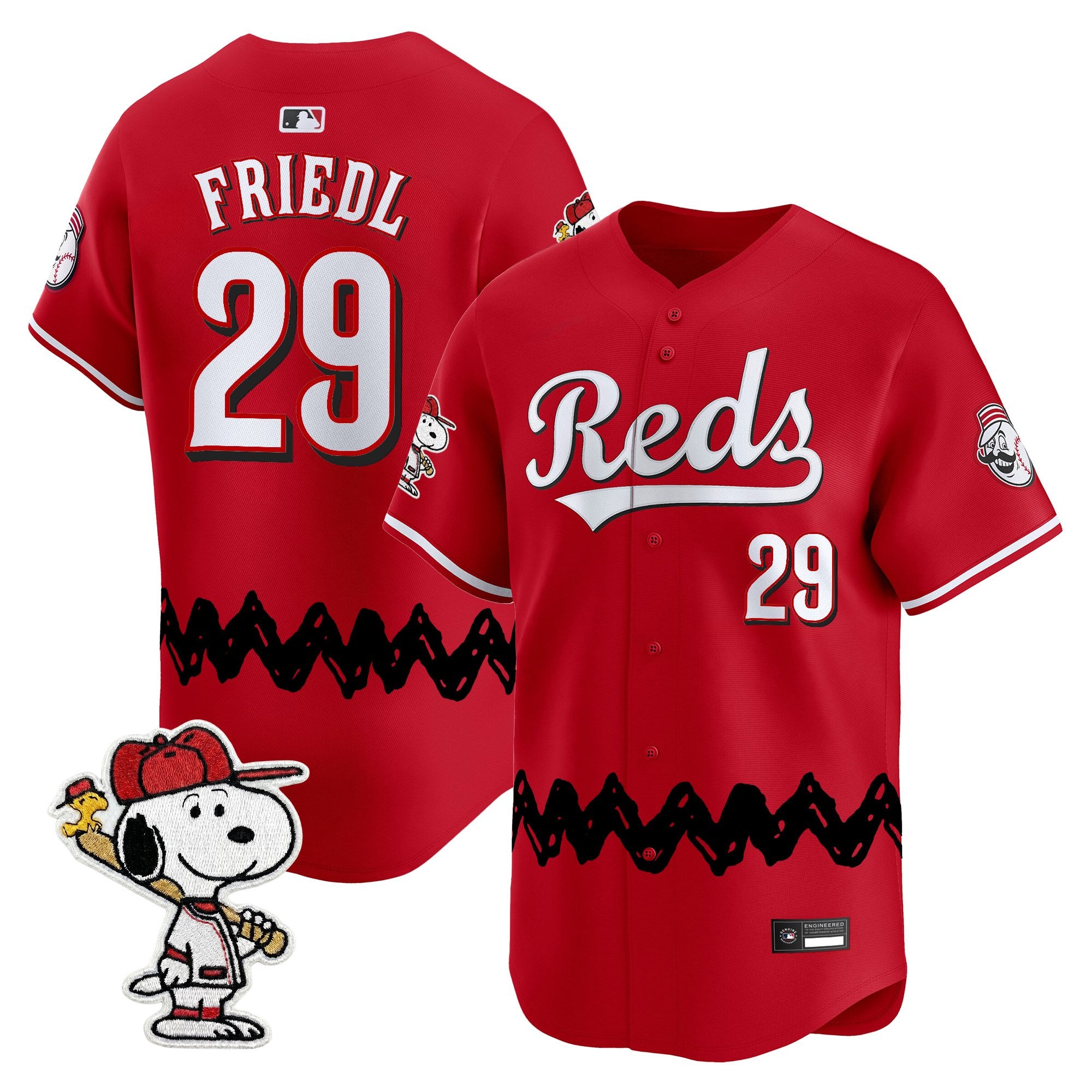 Men's Cincinnati Reds x Peanuts Vapor Premier Limited Jersey - Stitched
