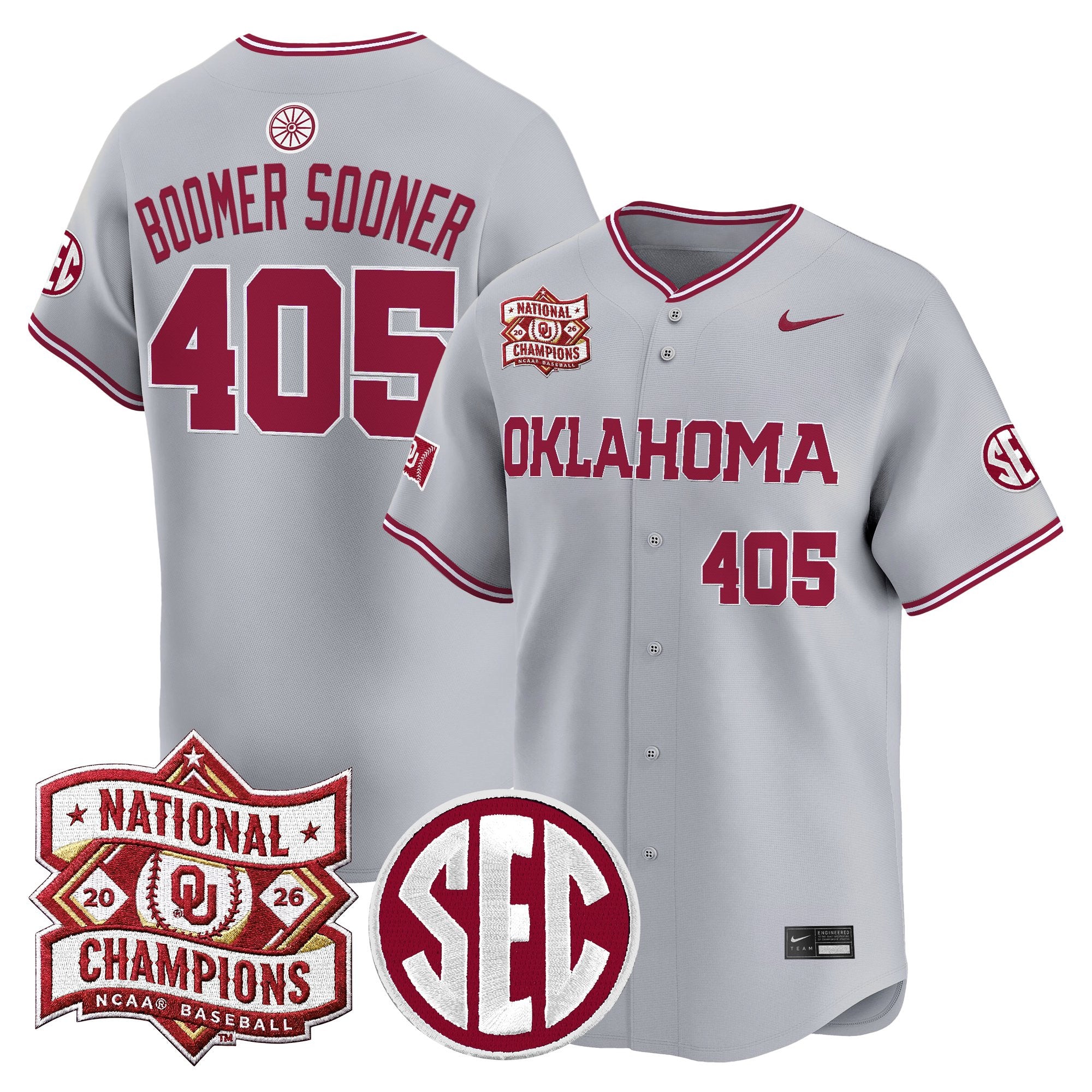Men's Oklahoma Sooners 2026 National Champions Patch Vapor Premier Limited Jersey - All Stitched