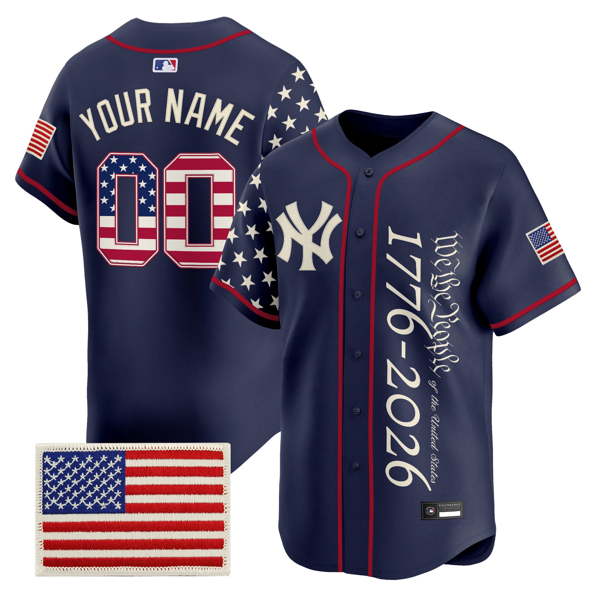 Yankees "America 250 Edition" Vapor Premier Limited Custom Jersey V3 - All Stitched