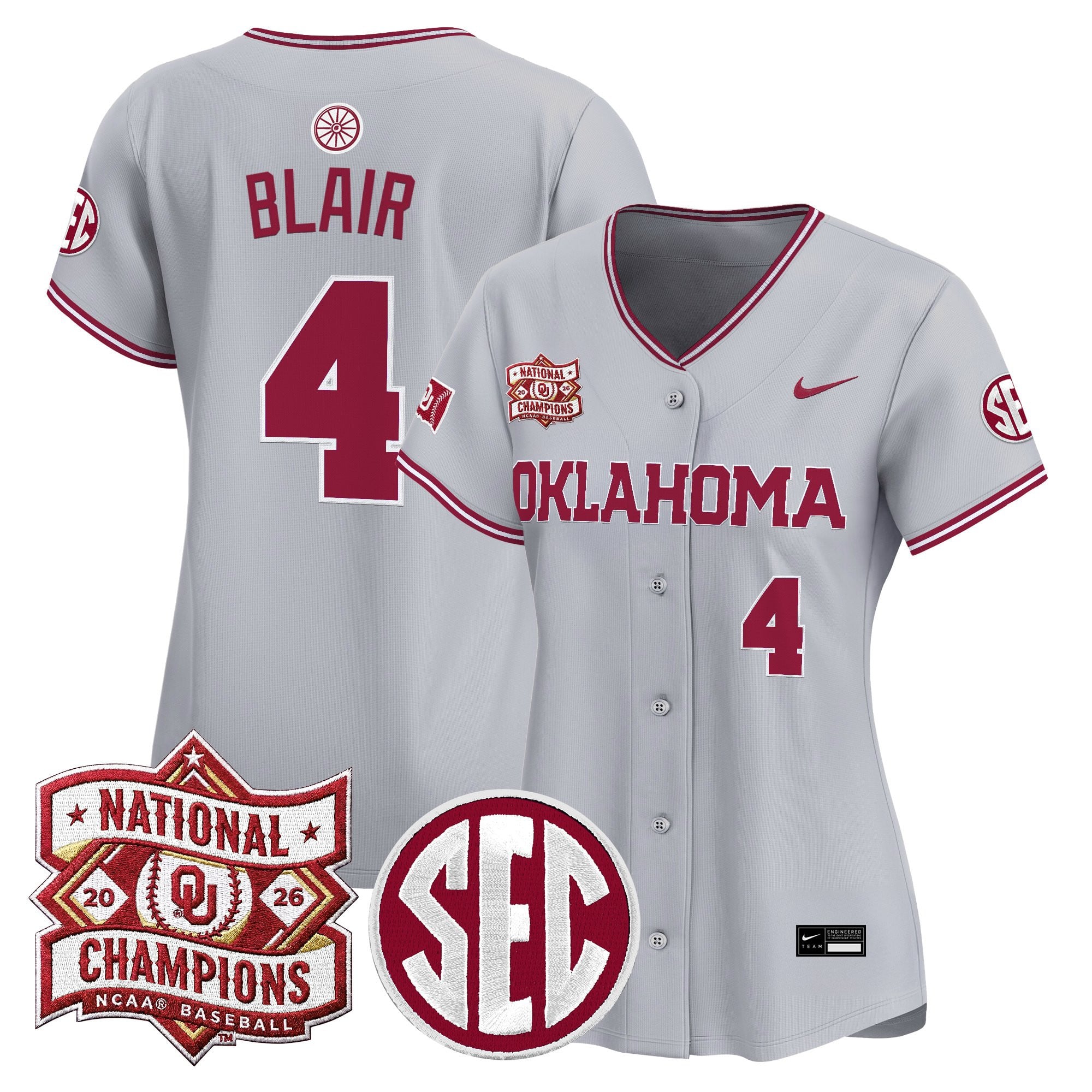 Women's Oklahoma Sooners 2026 National Champions Patch Vapor Premier Limited Jersey - All Stitched