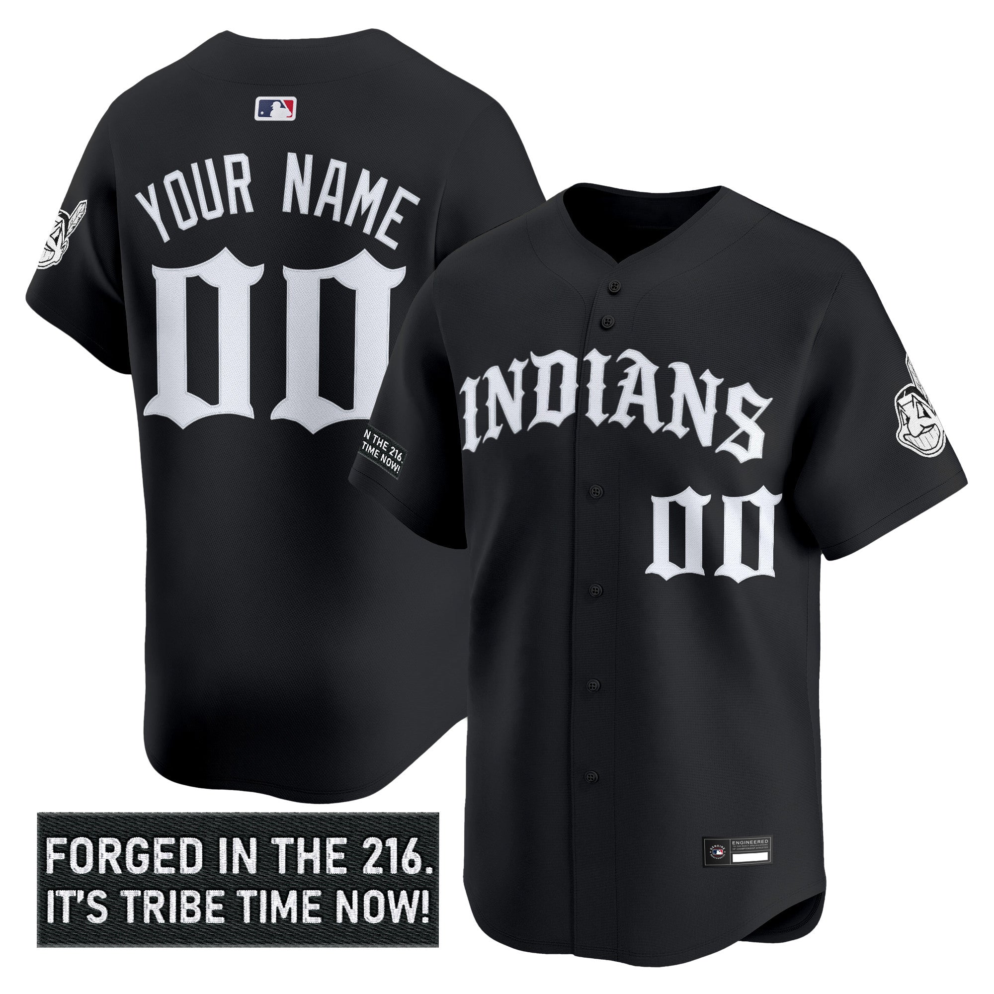 Cleveland Indians 'Old English Edition' Vapor Premier Limited Custom Jersey - All Stitched