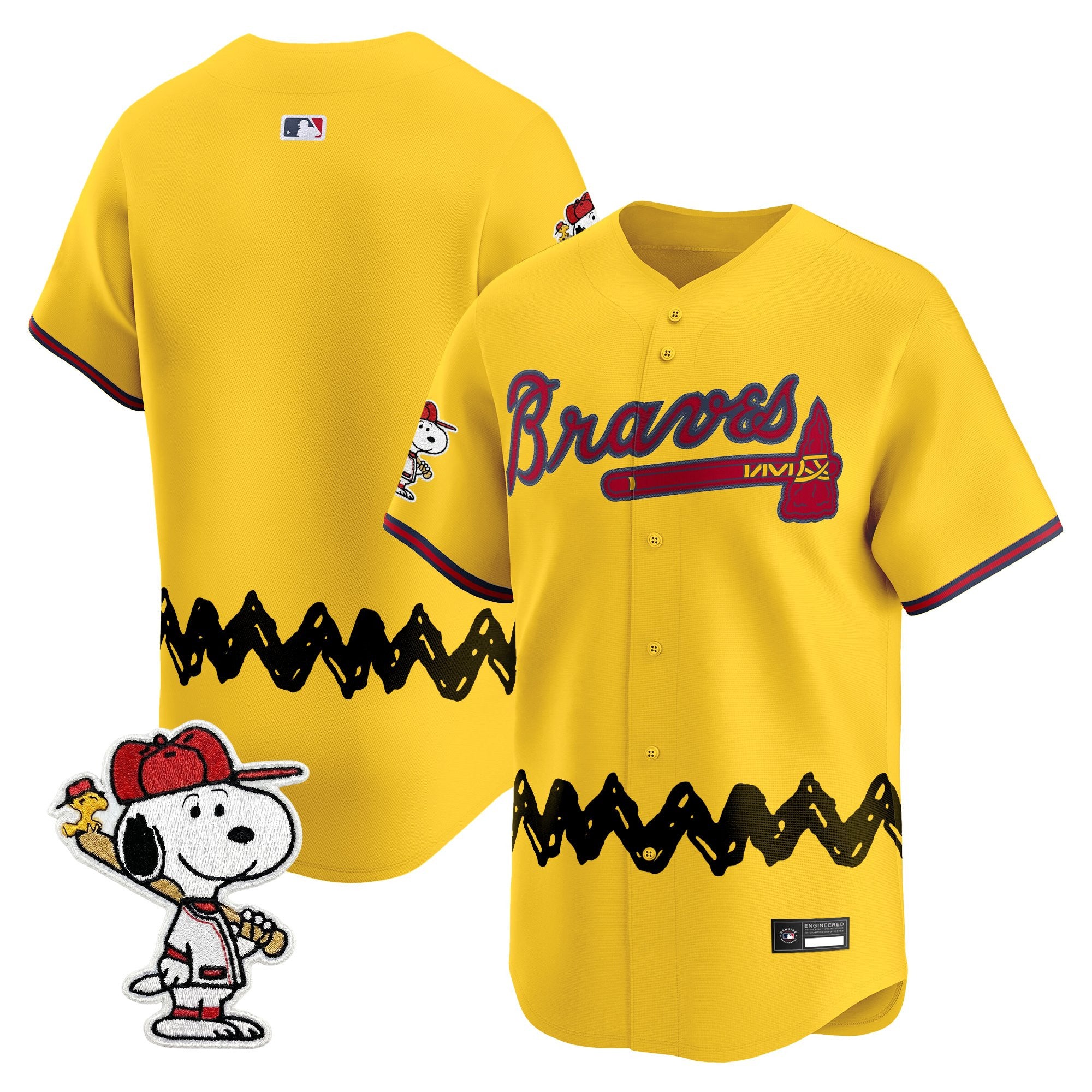 Men's Atlanta Braves x Peanuts Vapor Premier Limited Jersey - Stitched
